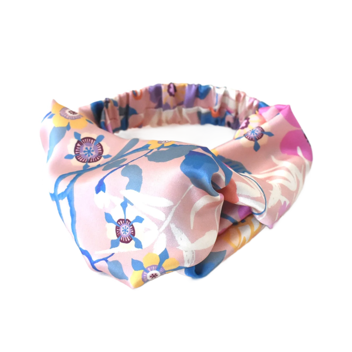 Silk Twisted Turban hairband and neck scarf in Liberty of London Pavilion Silk Satin - 100% silk