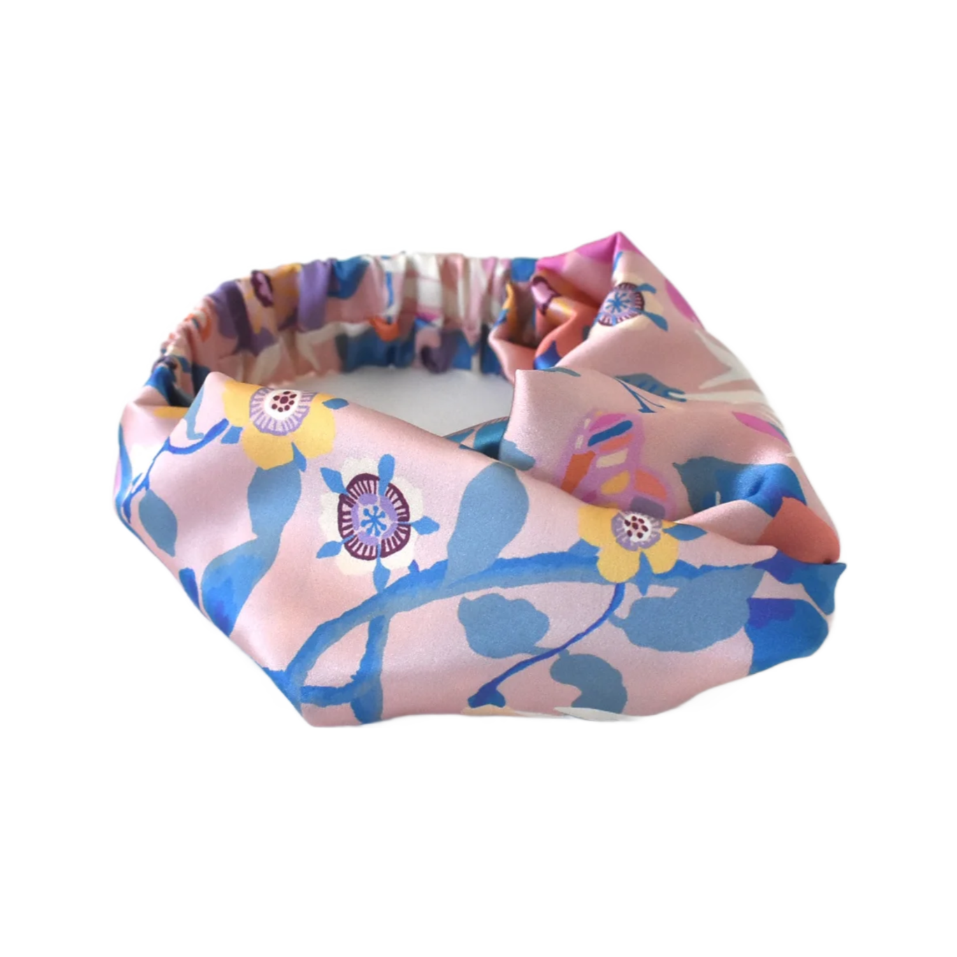 Silk Twisted Turban hairband and neck scarf in Liberty of London Pavilion Silk Satin - 100% silk