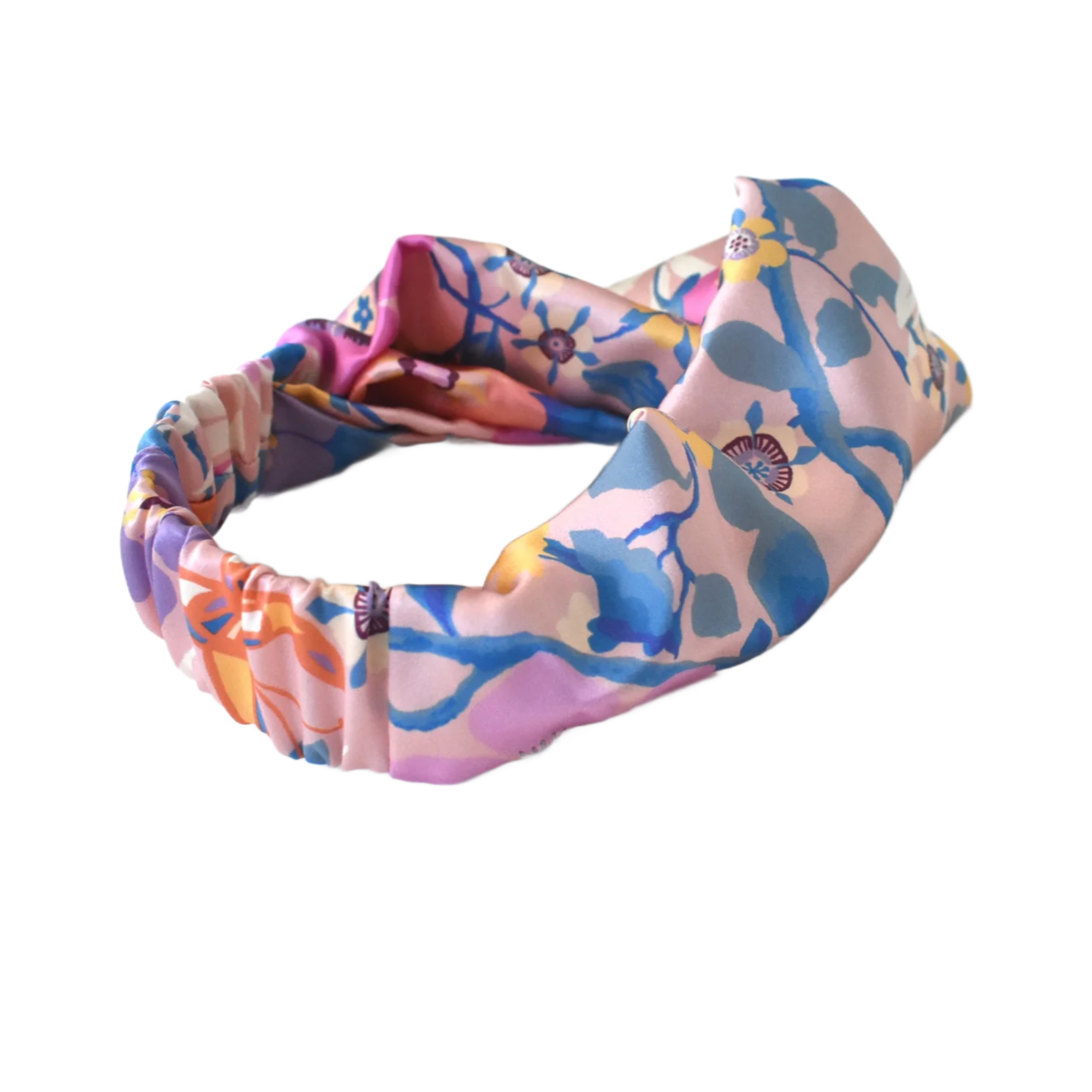 Silk Twisted Turban hairband and neck scarf in Liberty of London Pavilion Silk Satin - 100% silk