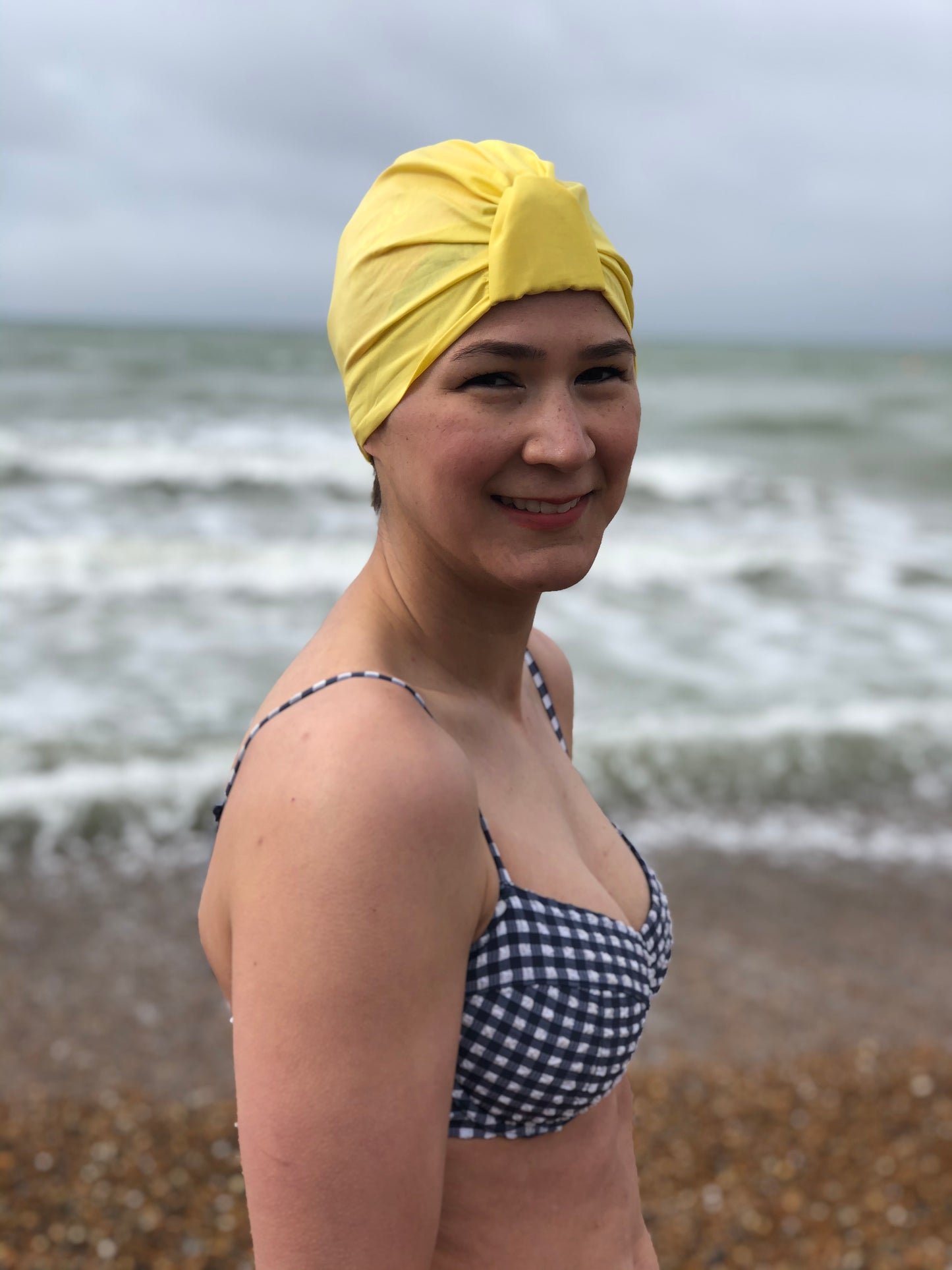 Salty Sea Knot - Swimming Cap Topper - Swim Turban - Yellow