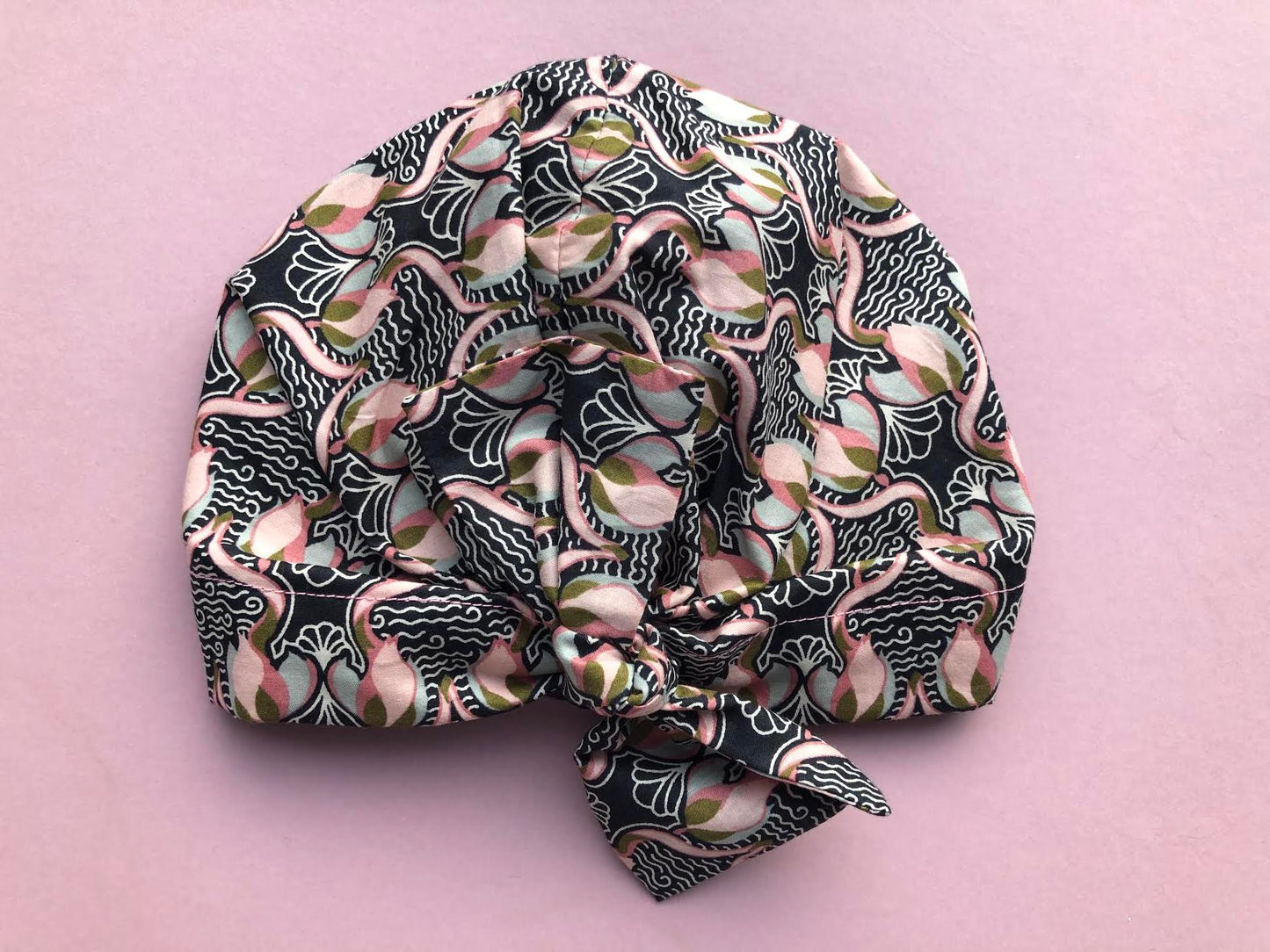 Little Land Girl Baby Hat - Liberty of London Pink and Black Rose Floral- Limited Edition - Tot Knots of Brighton