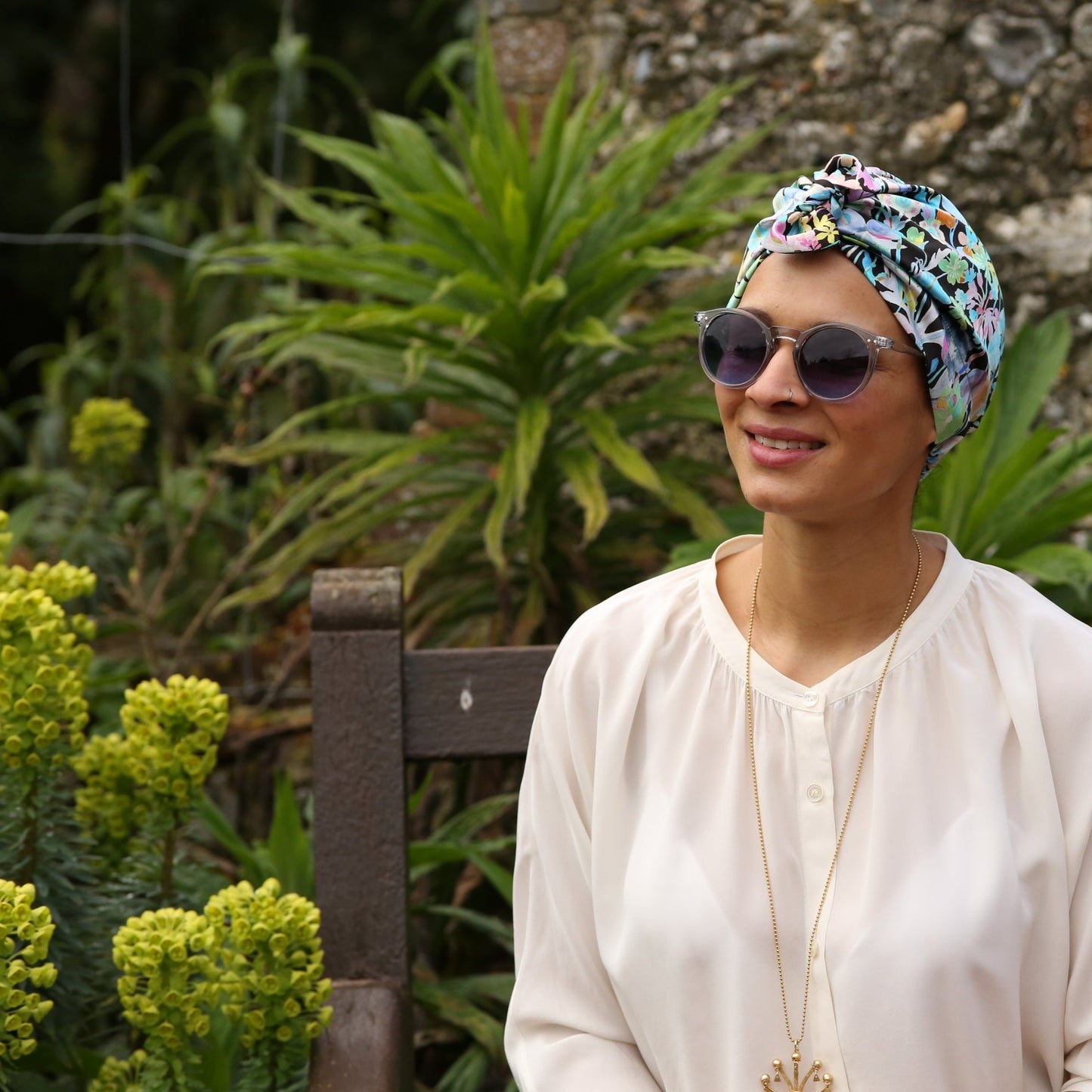 Luxury Silk Turban & Head wrap - Liberty of London Artist Spring Proposal printed silk satin