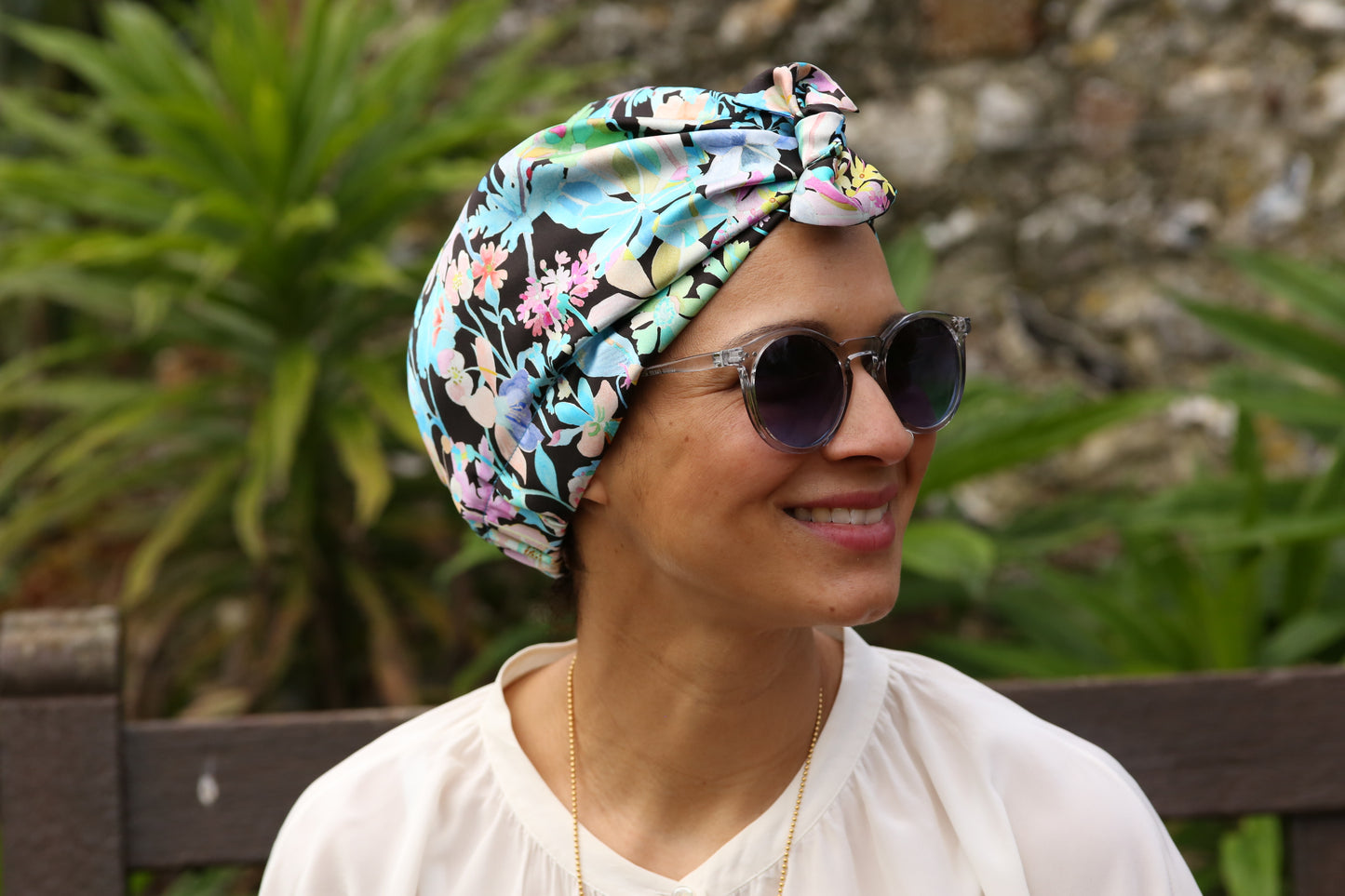 Luxury Silk Turban & Head wrap - Liberty of London Artist Spring Proposal printed silk satin