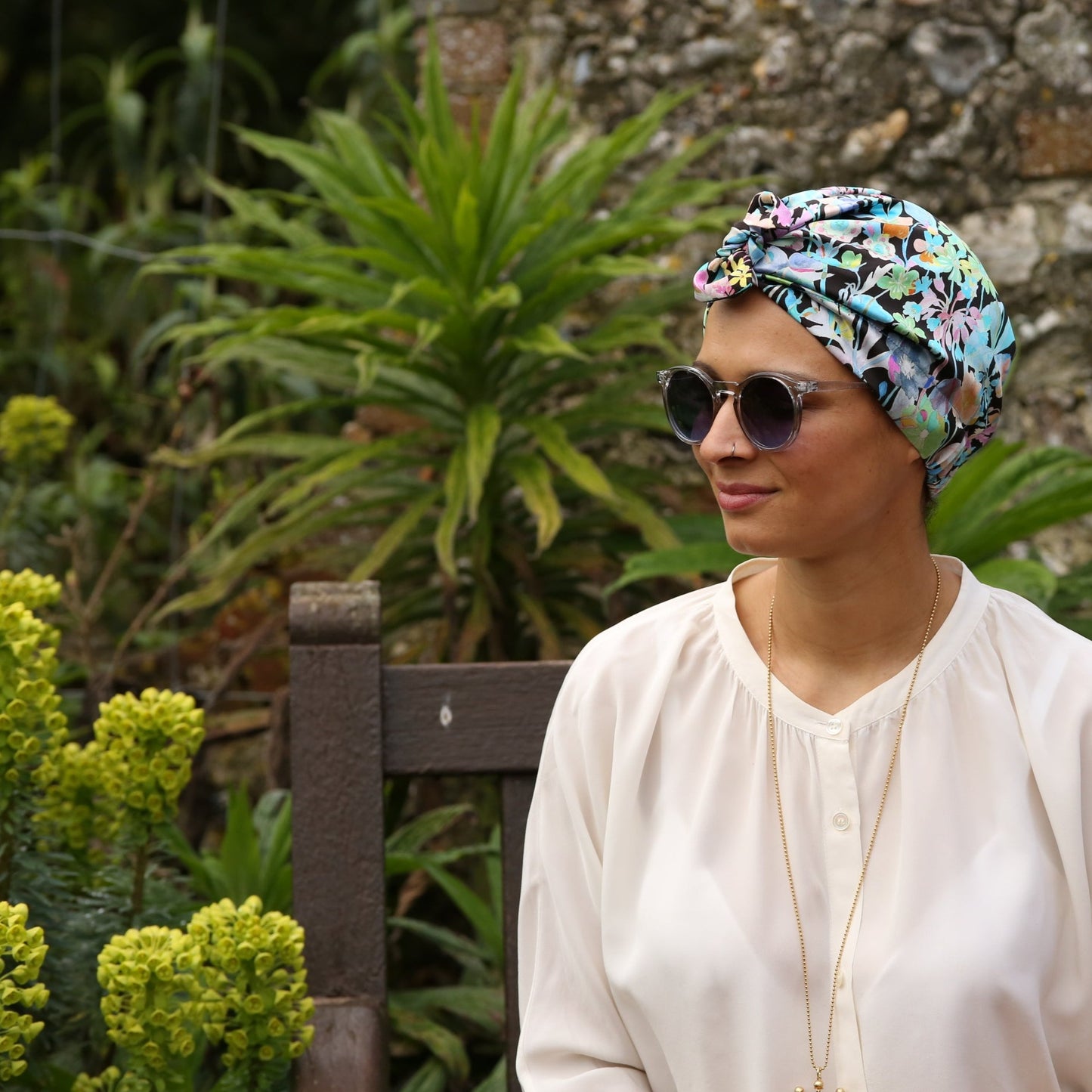 Luxury Silk Turban & Head wrap - Liberty of London Artist Spring Proposal printed silk satin
