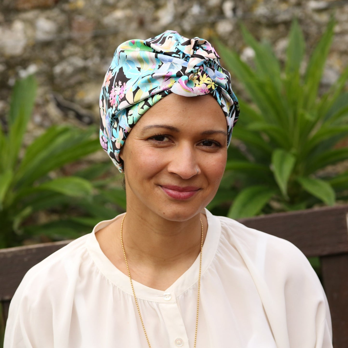 Luxury Silk Turban & Head wrap - Liberty of London Artist Spring Proposal printed silk satin