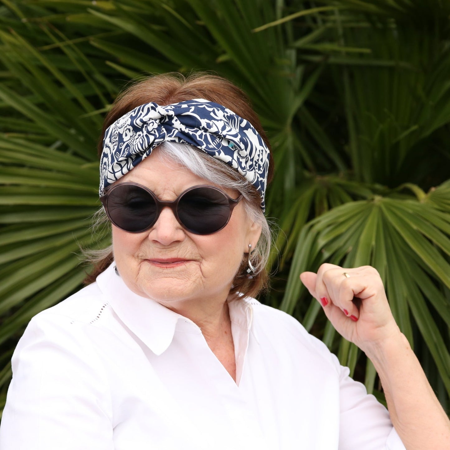 Twisted Turban Headband - Liberty of London Navy and White Gatsby Monochrome print