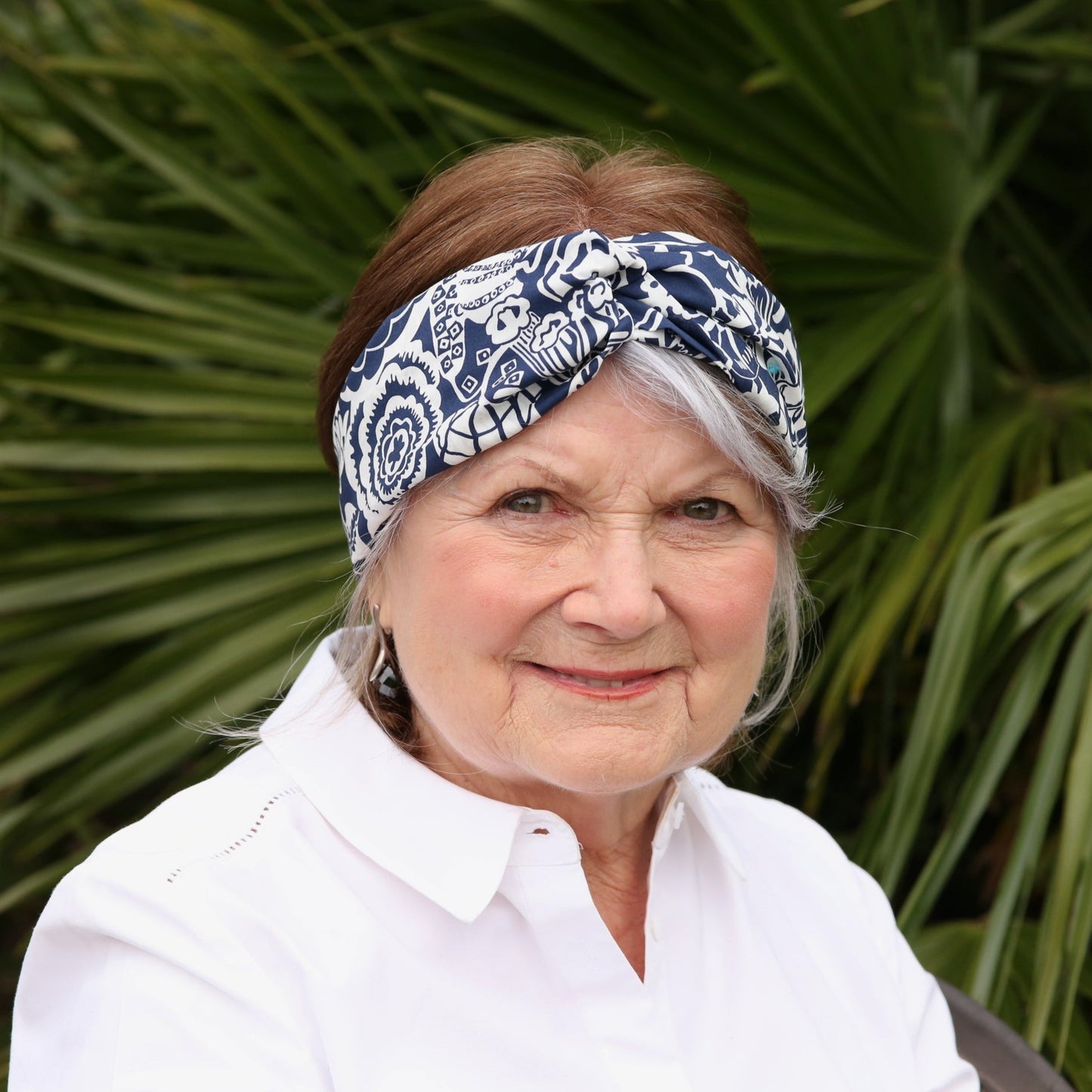 Twisted Turban Headband - Liberty of London Navy and White Gatsby Monochrome print