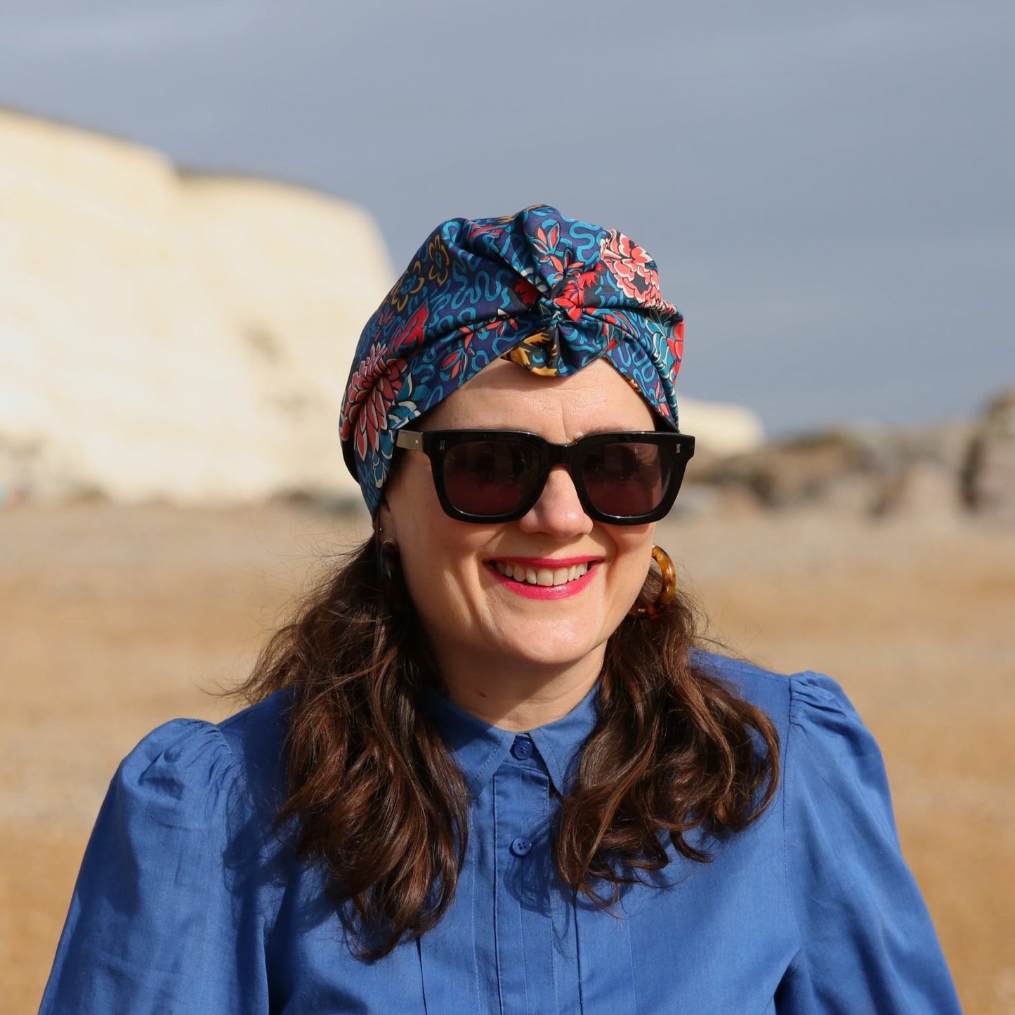 Ladies Turban Hat - Vintage Liberty of London Meandering floral print