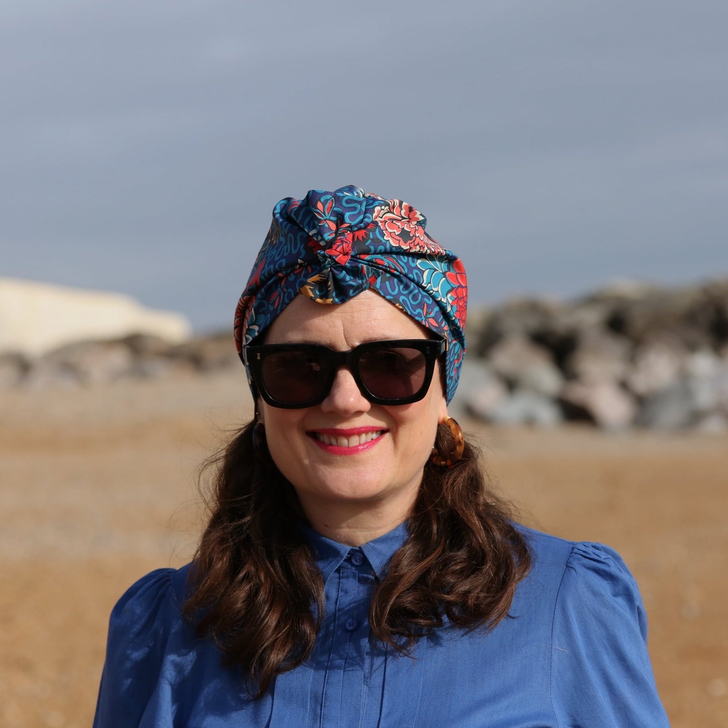 Ladies Turban Hat - Vintage Liberty of London Meandering floral print