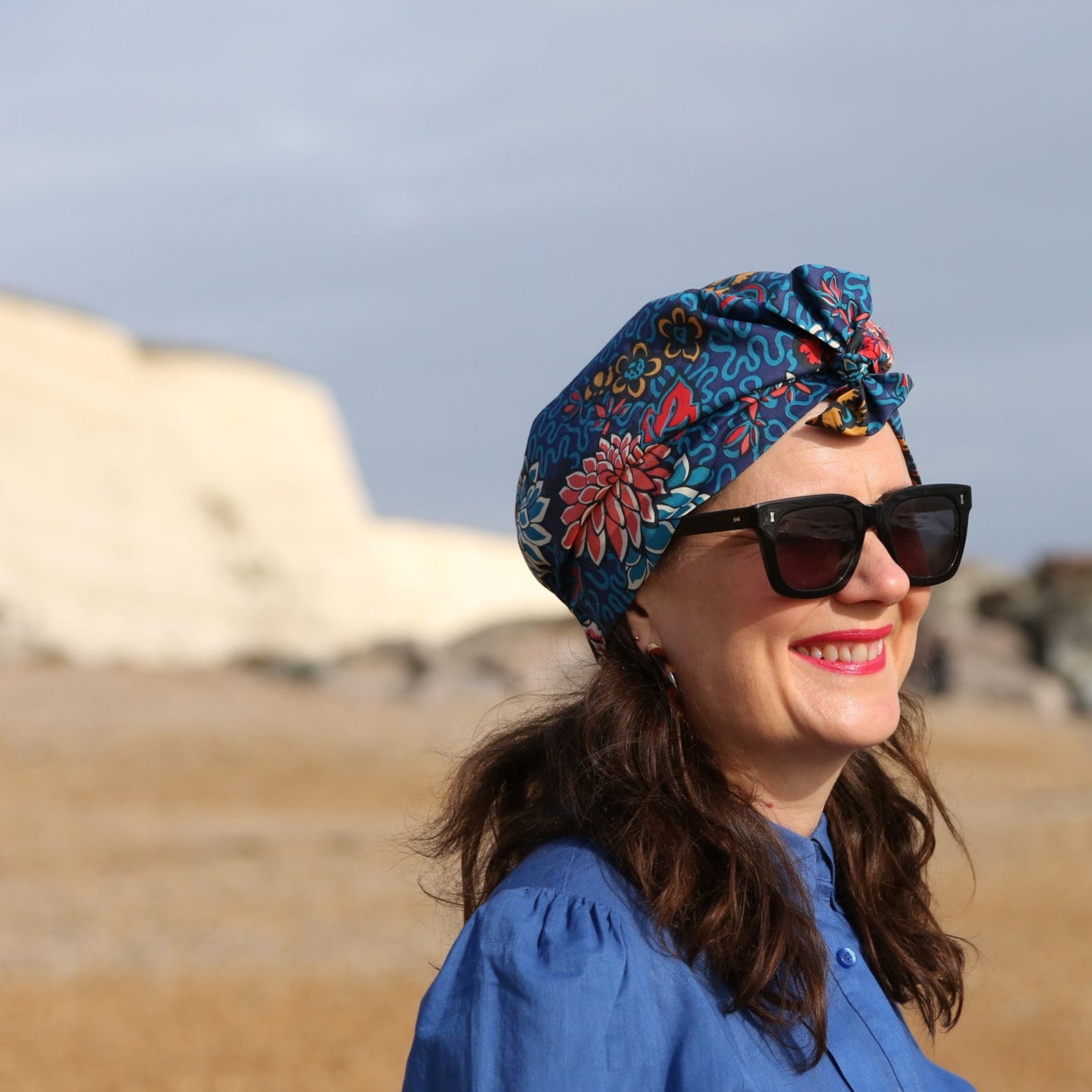 Ladies Turban Hat - Vintage Liberty of London Meandering floral print