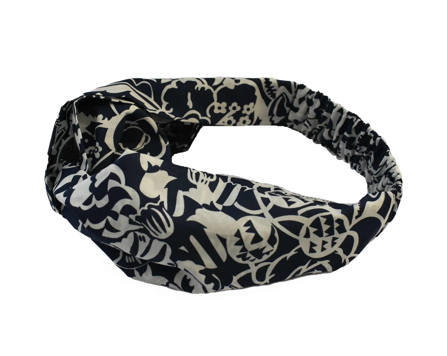 Twisted Turban Headband - Liberty of London Navy and White Gatsby Monochrome print