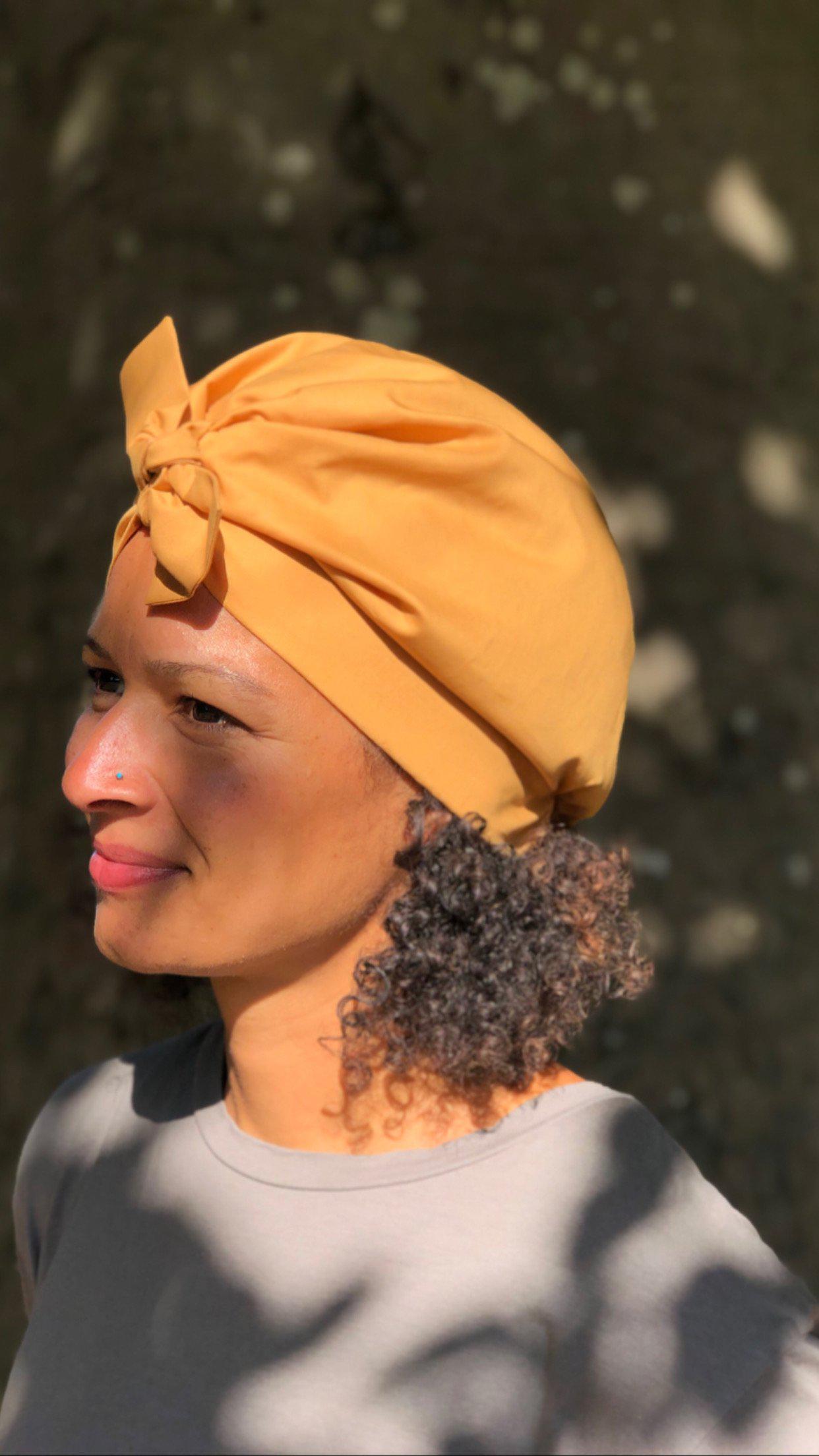 Ladies Turban Hat - Liberty of London Mustard
