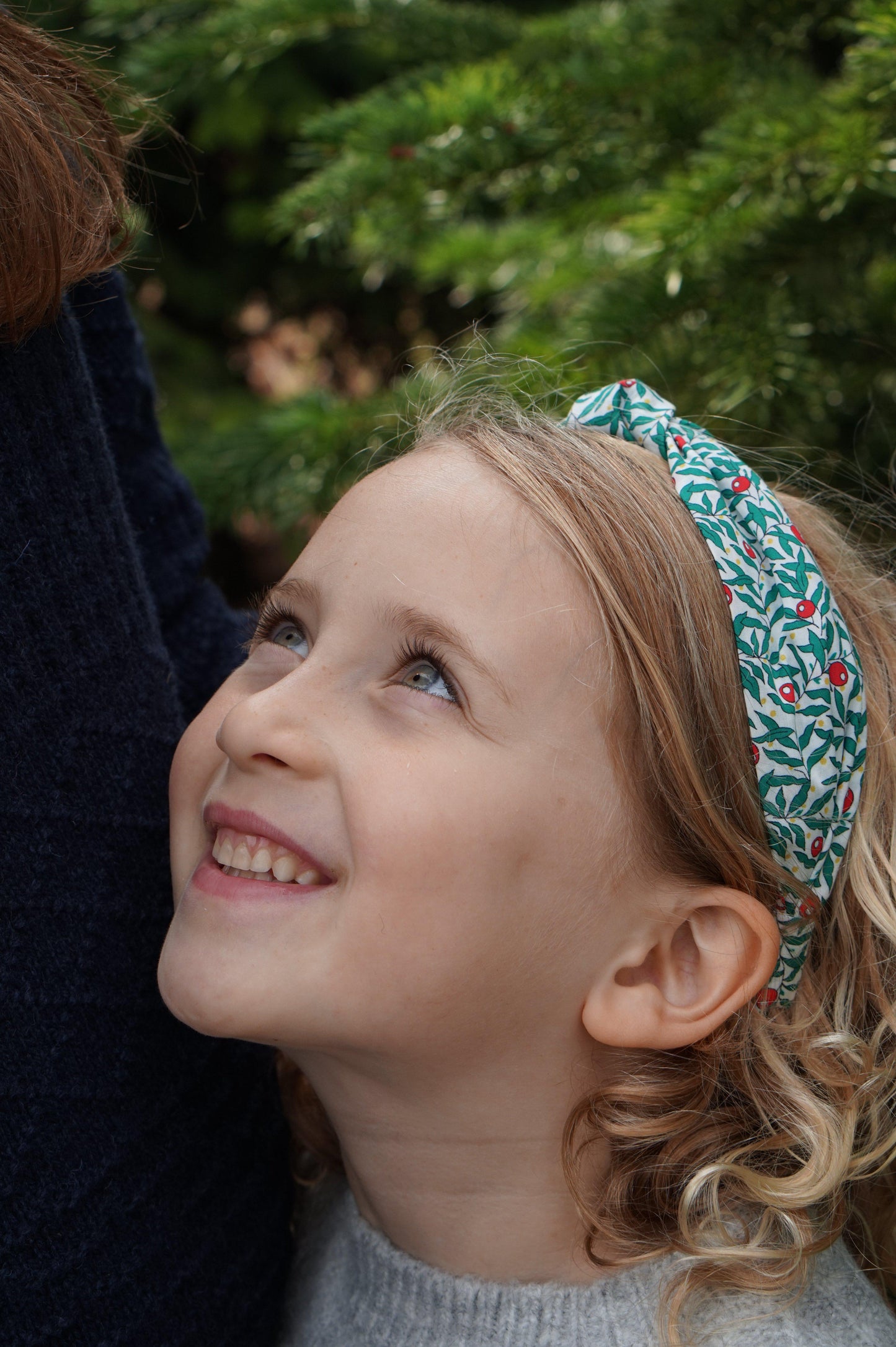 Kids Knot Alice band - LibertyRed and Green Juniper Liberty print