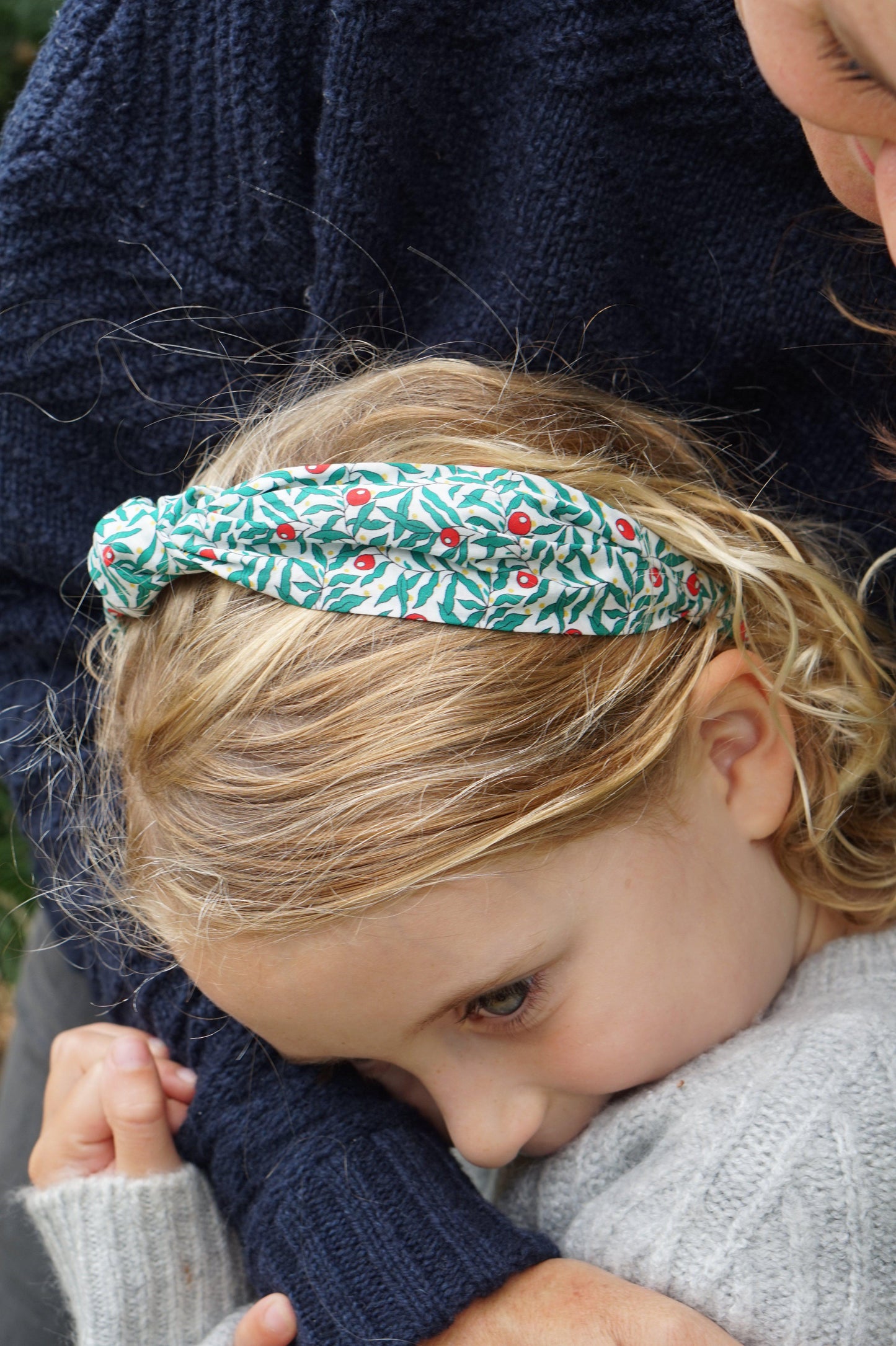 Kids Knot Alice band - LibertyRed and Green Juniper Liberty print
