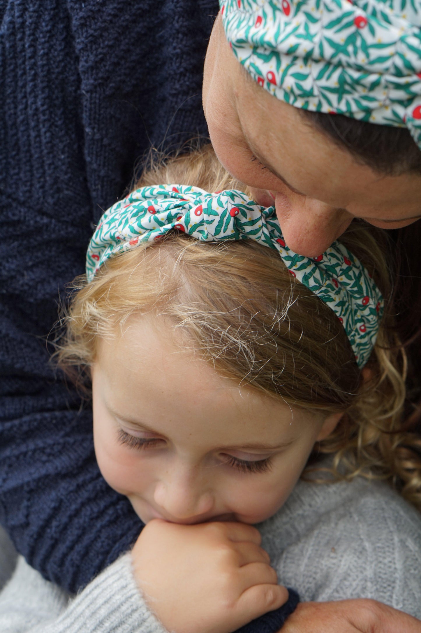 Kids Knot Alice band - LibertyRed and Green Juniper Liberty print