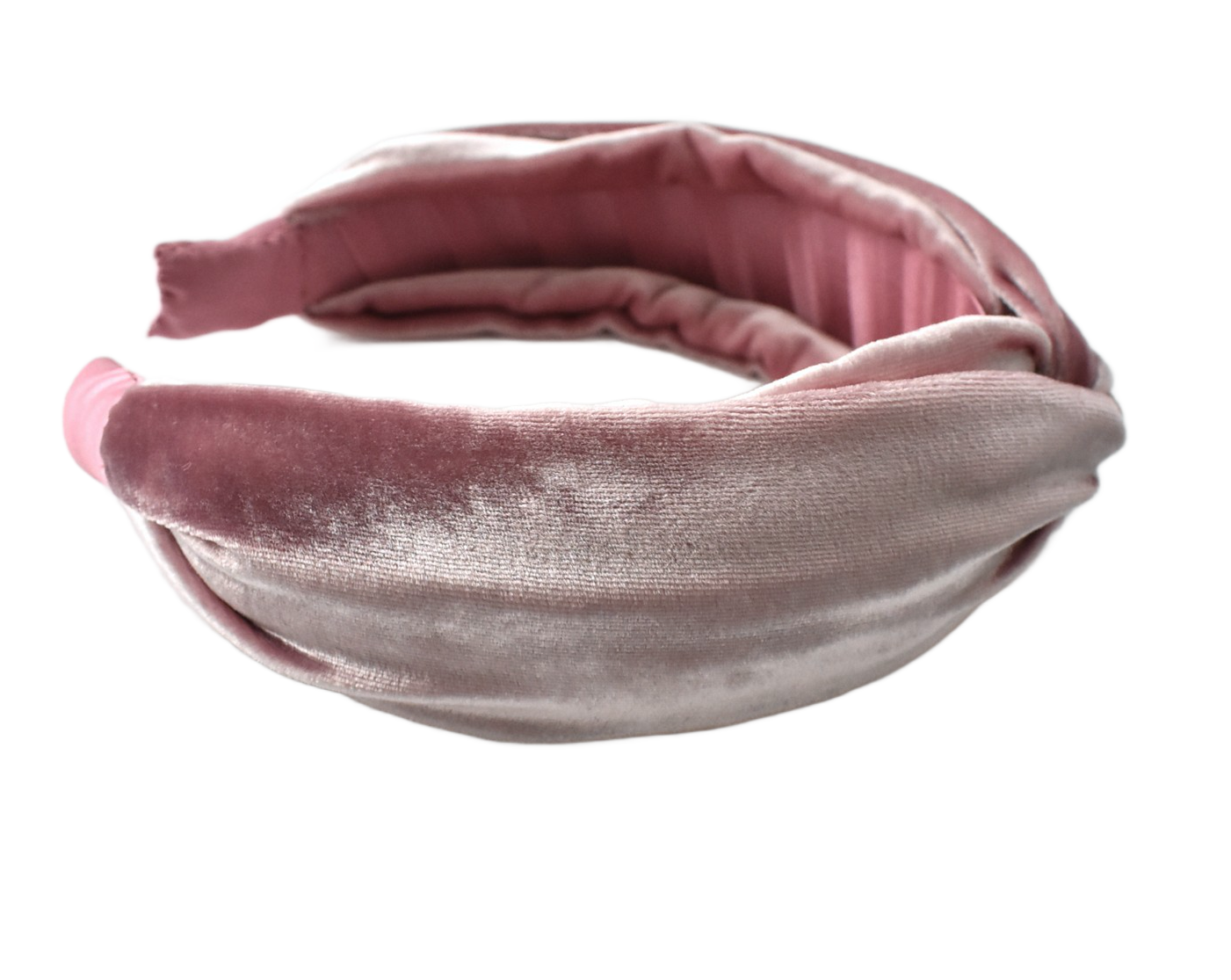 Twisted Alice head band - Dusty Pink Silk Velvet