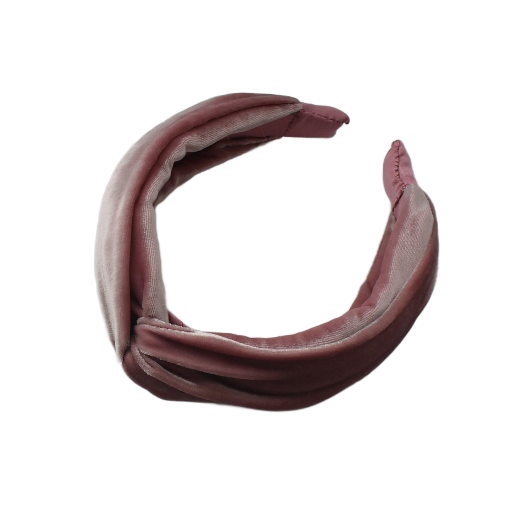 Twisted Alice head band - Dusty Pink Silk Velvet