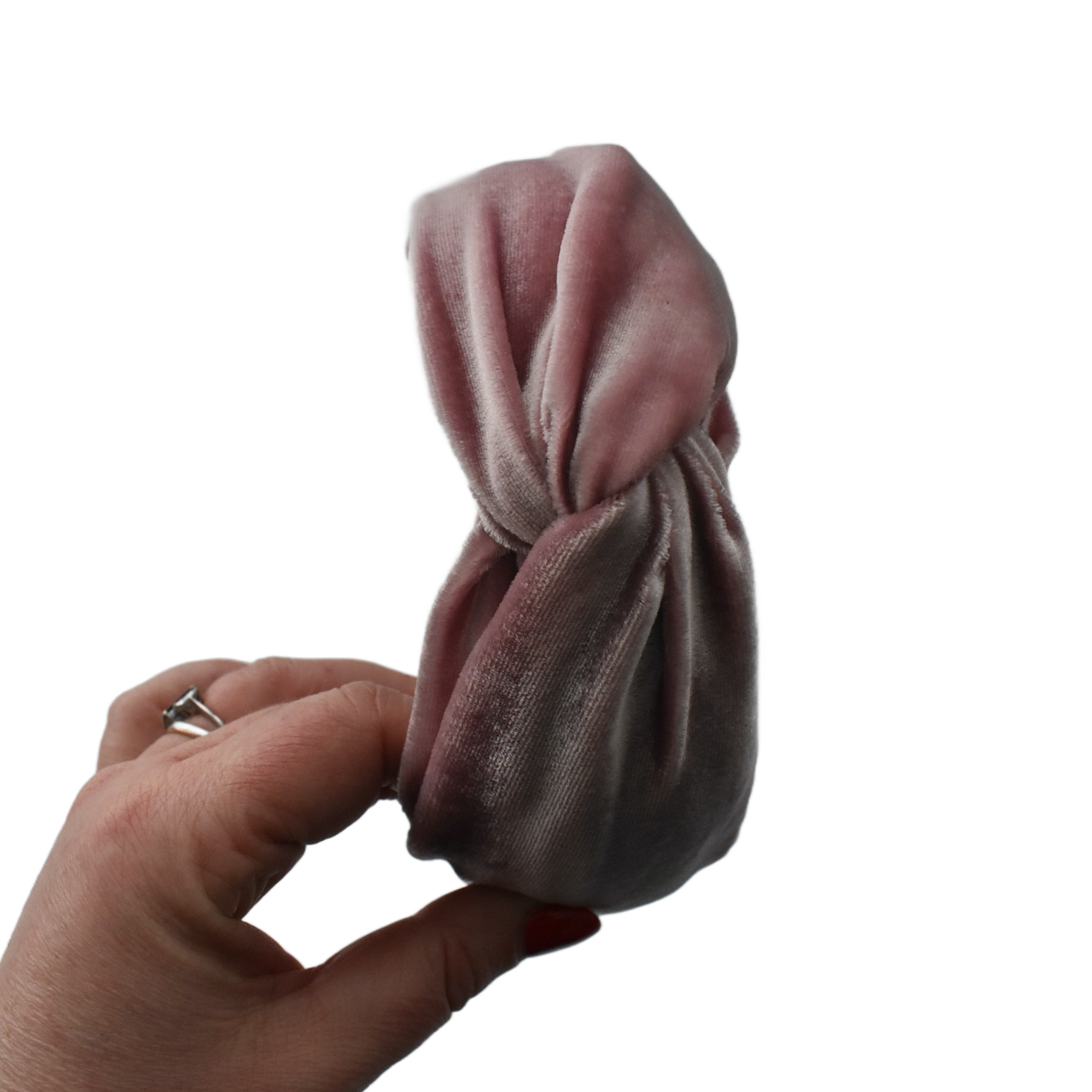 Twisted Alice head band - Dusty Pink Silk Velvet