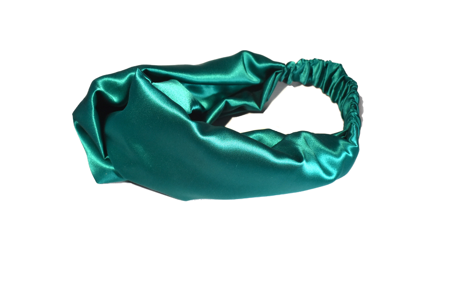 Teal Blue Silk Twisted Turban hairband and neck scarf in Mulberry Silk - 100% pure silk satin