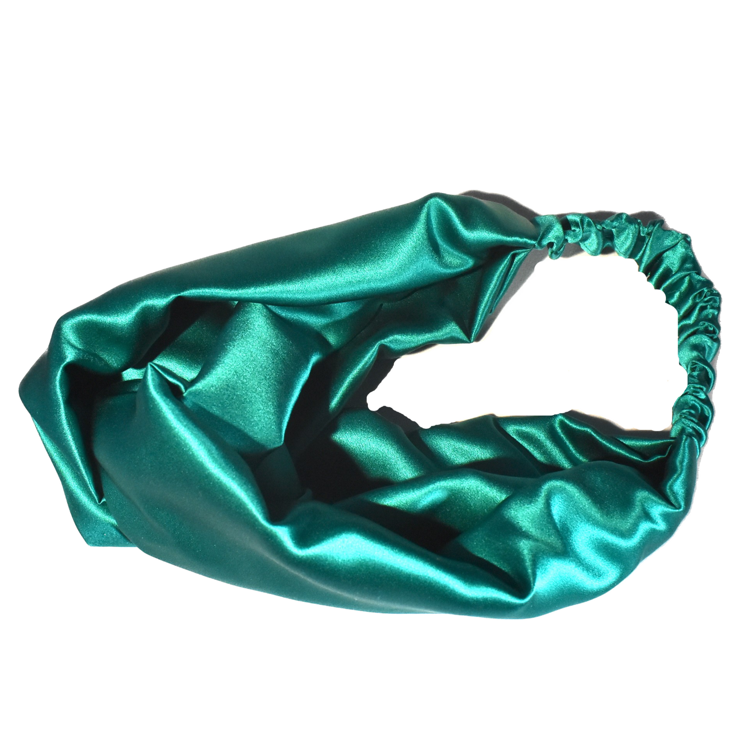 Teal Blue Silk Twisted Turban hairband and neck scarf in Mulberry Silk - 100% pure silk satin
