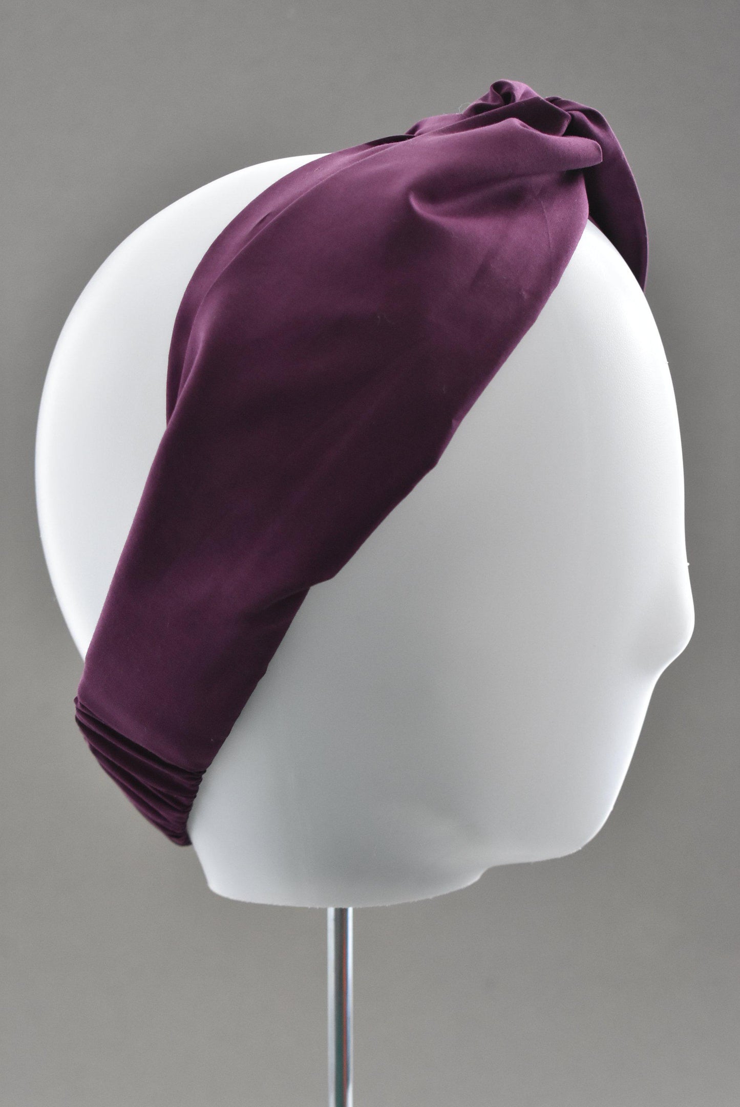 Ladies Twisted Turban Headband - Liberty of London Aubergine Purple
