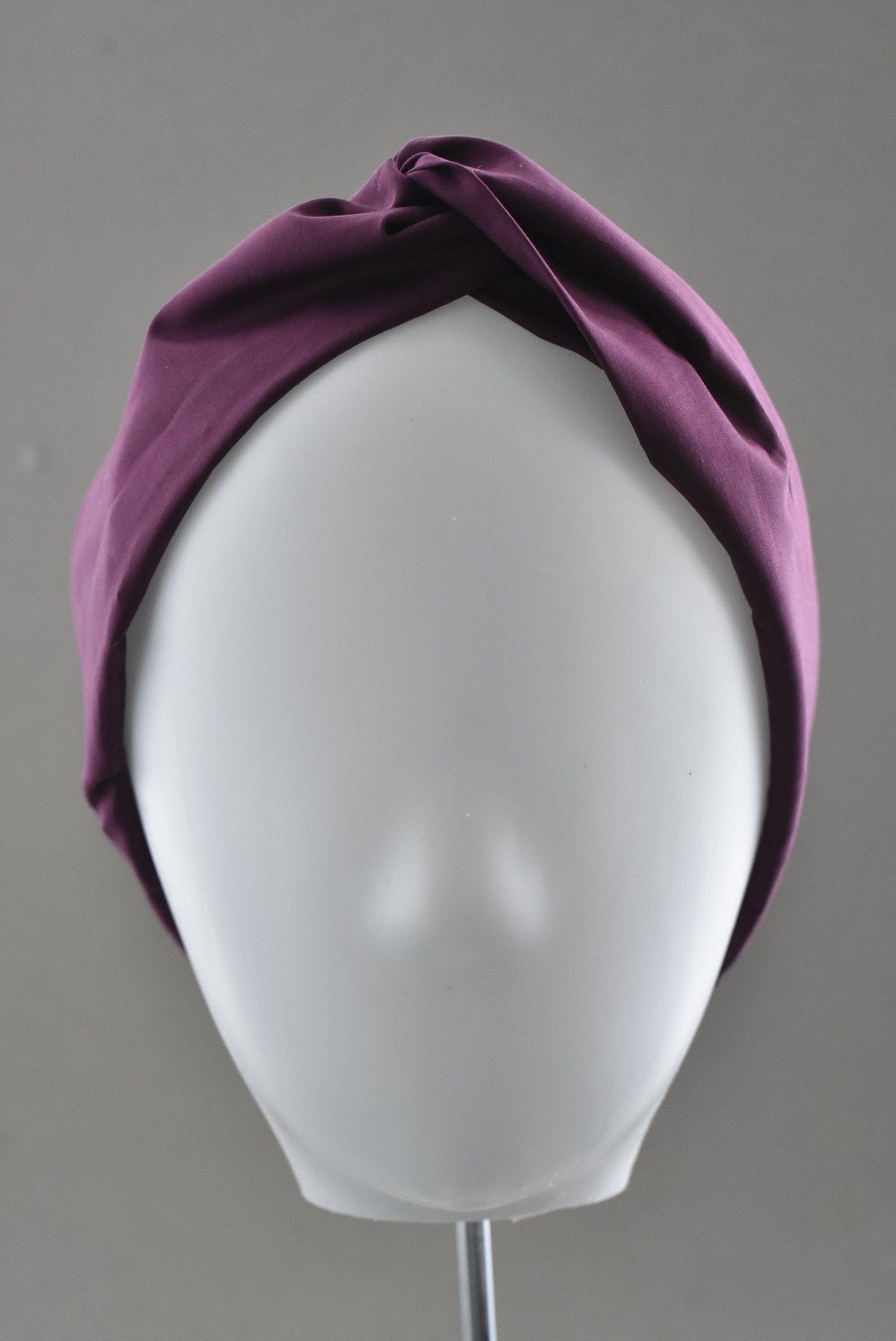 Ladies Twisted Turban Headband - Liberty of London Aubergine Purple