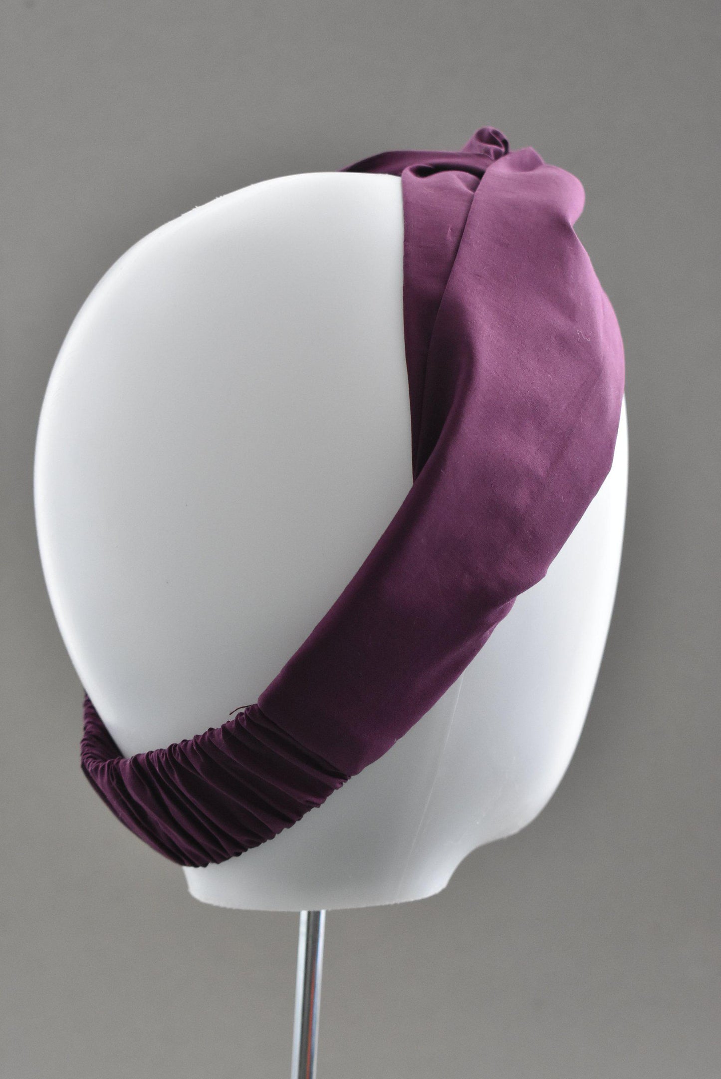 Ladies Twisted Turban Headband - Liberty of London Aubergine Purple