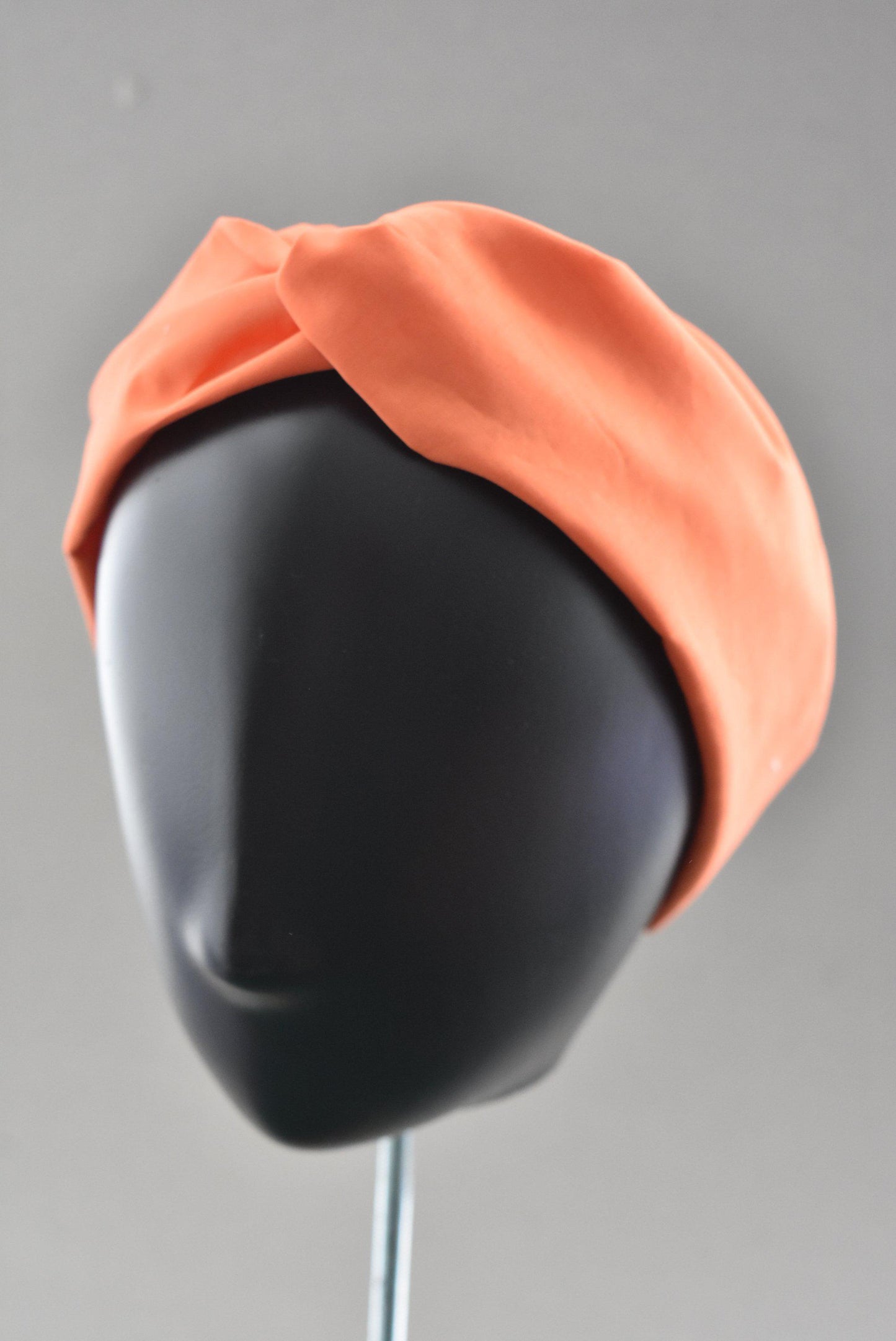 Ladies Twisted Turban Headband - Liberty of London Tangerine Orange