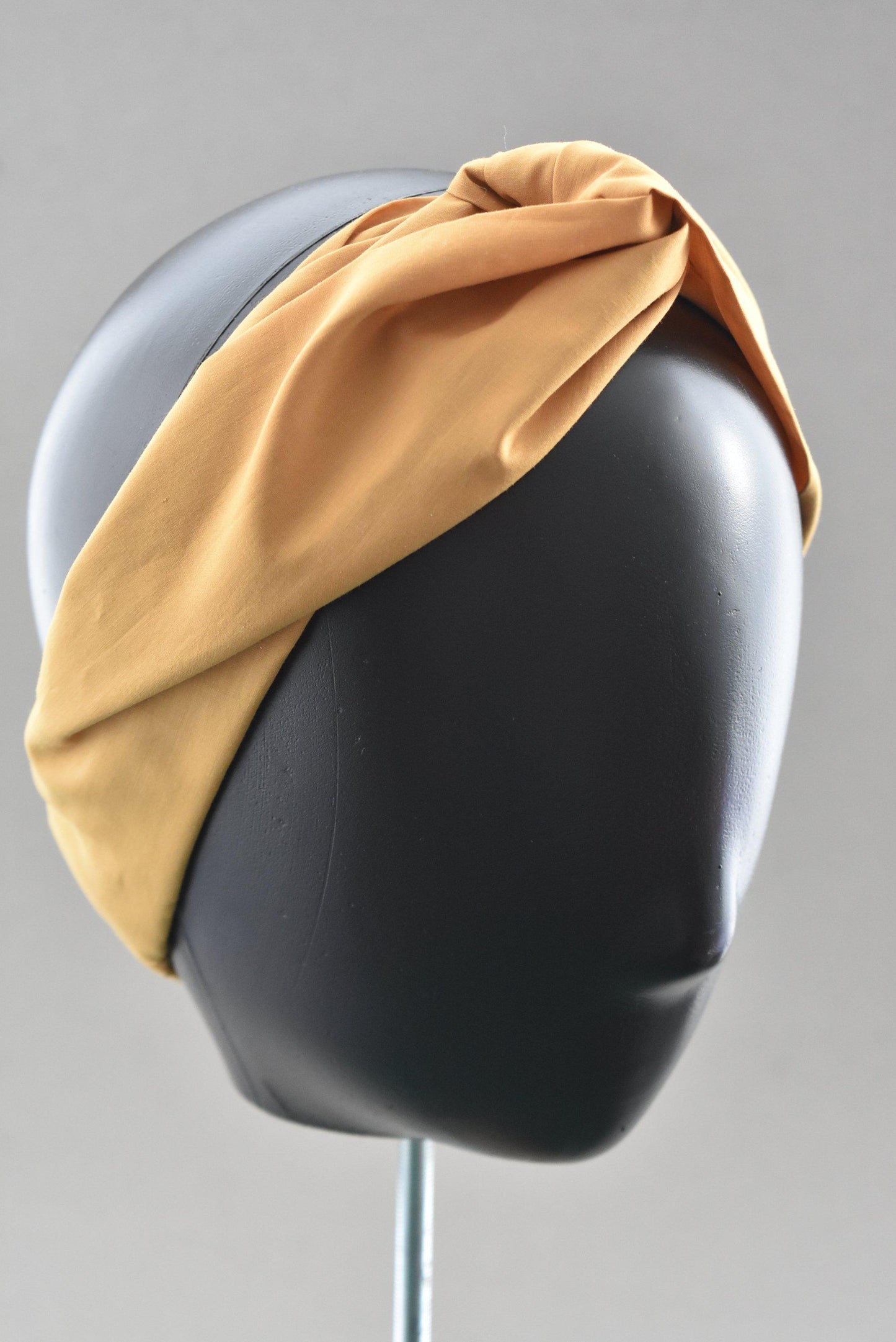 Ladies Twisted Turban Headband - Liberty of London Mustard Yellow