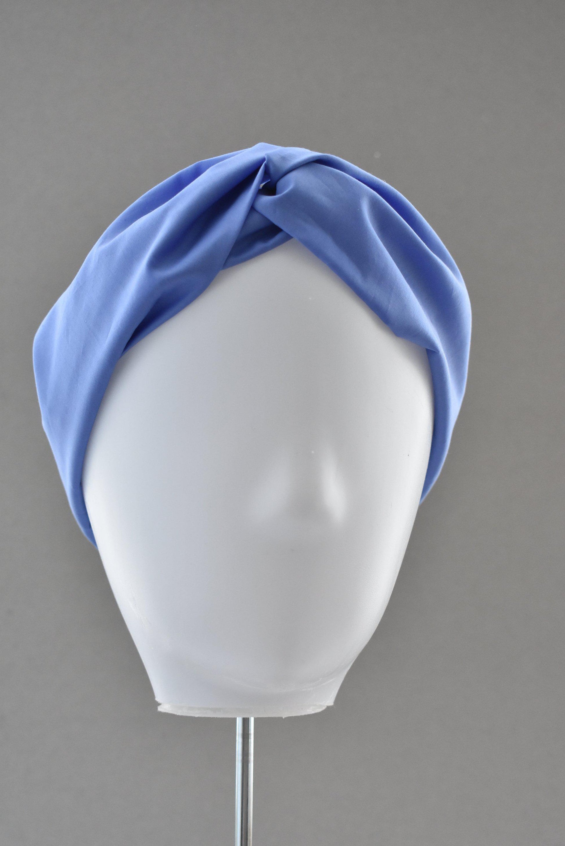Ladies Twisted Turban Headband - Liberty of London Periwinkle Blue - Tot Knots of Brighton