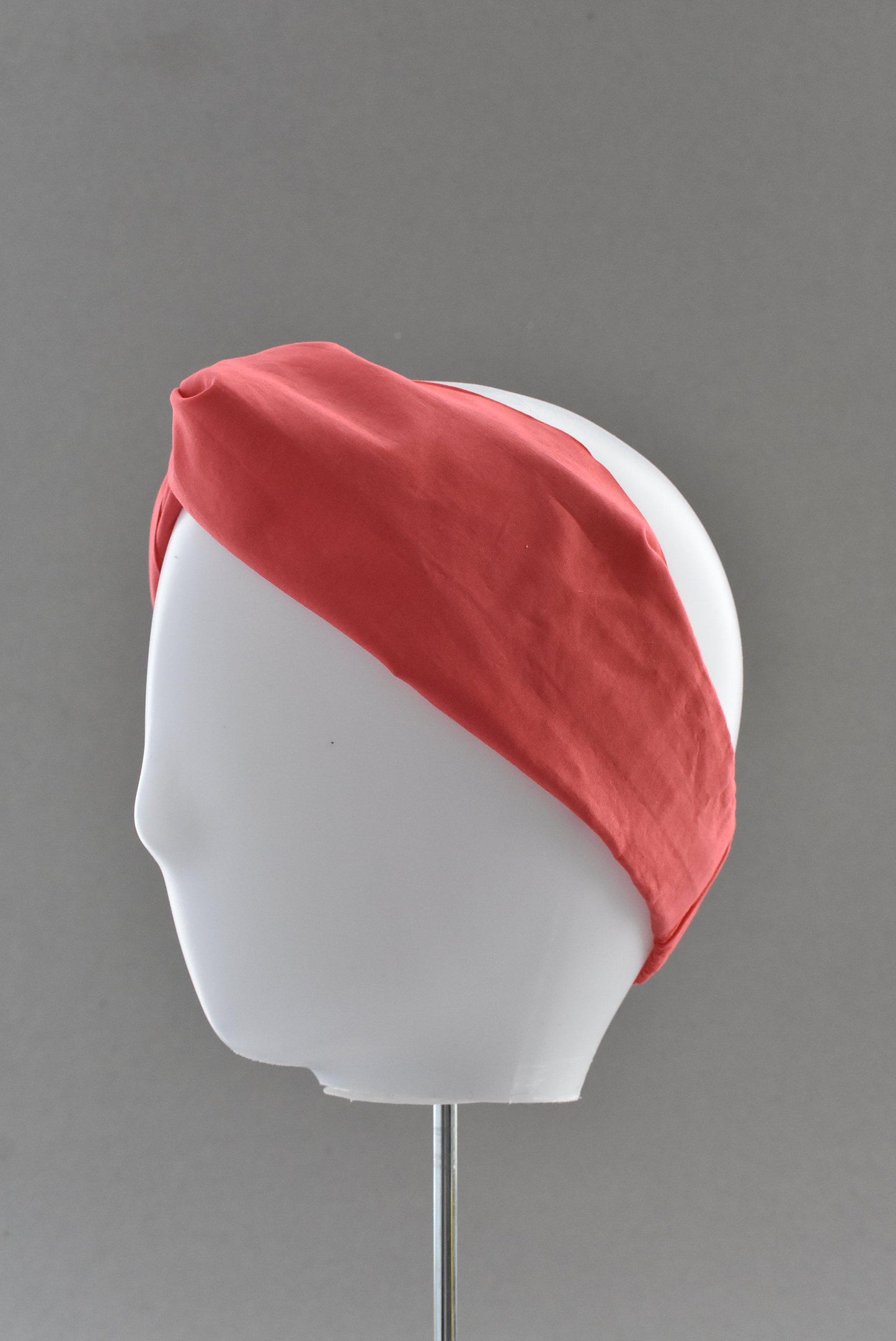 Coral Red Liberty of London - Twisted Turban hairband and neck scarf - Tot Knots of Brighton