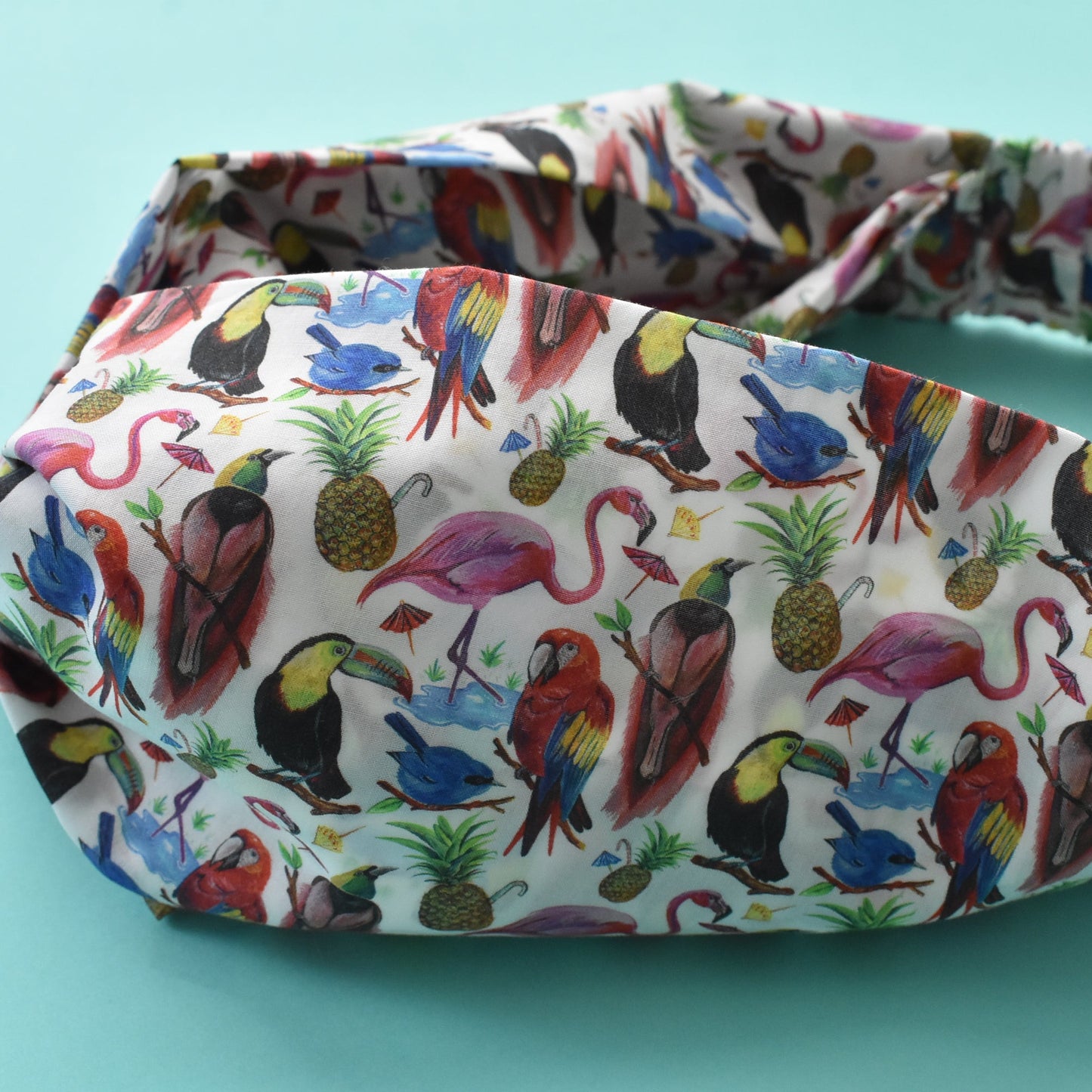 Ladies Twisted Turban Headband - Liberty of London Birds of Paradise - Silk & Lawn