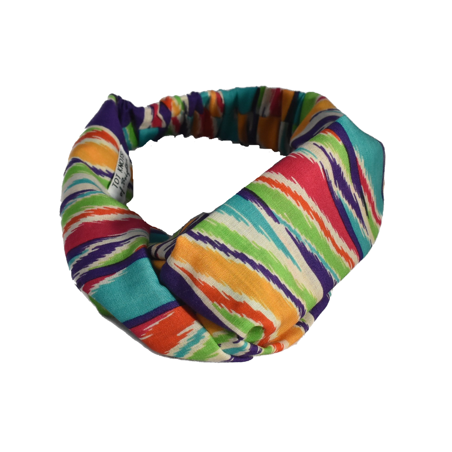 Twisted Turban hairband - Vintage Liberty of London Bright Multicolour Ikat Graphic in Varuna wool