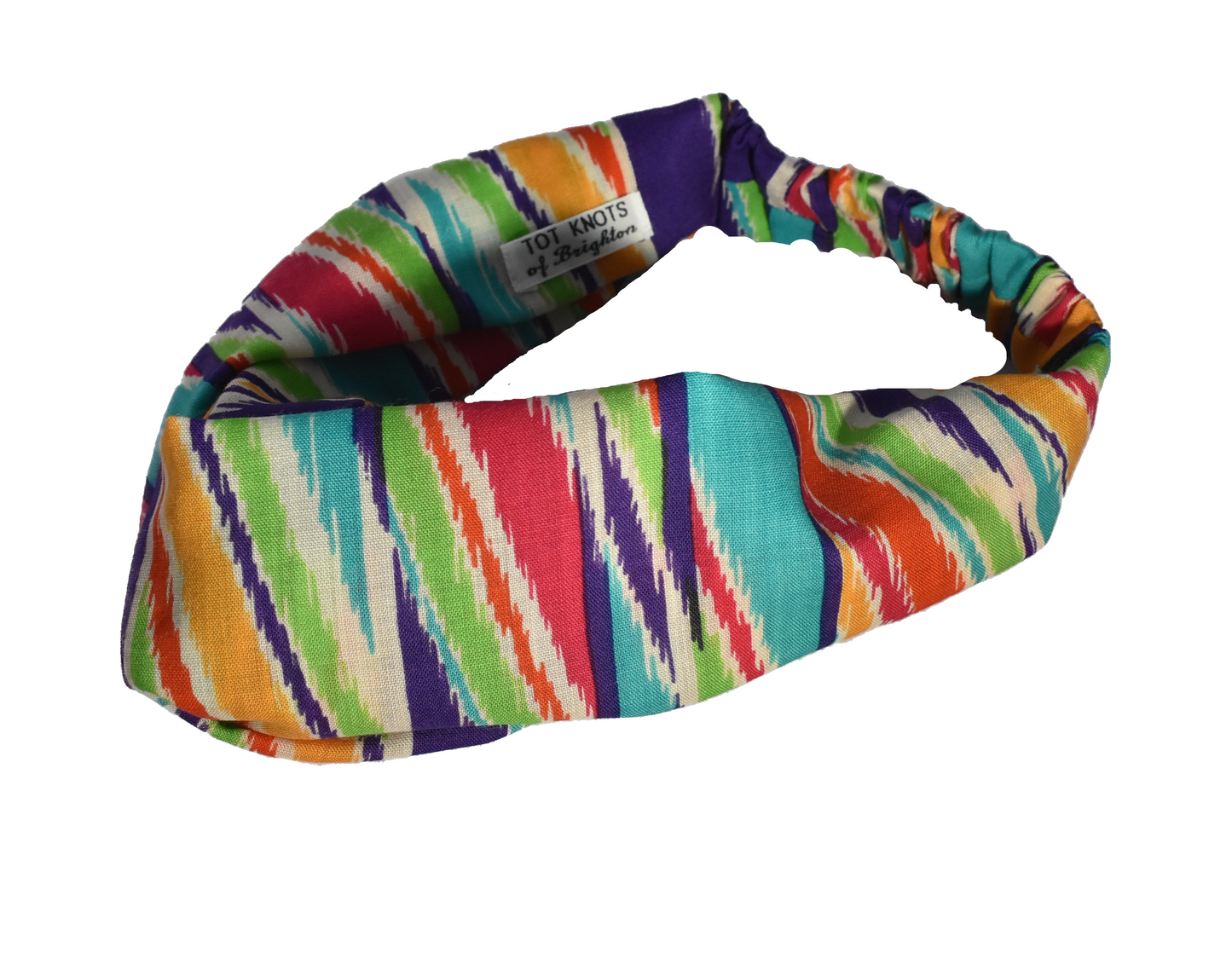 Twisted Turban hairband - Vintage Liberty of London Bright Multicolour Ikat Graphic in Varuna wool