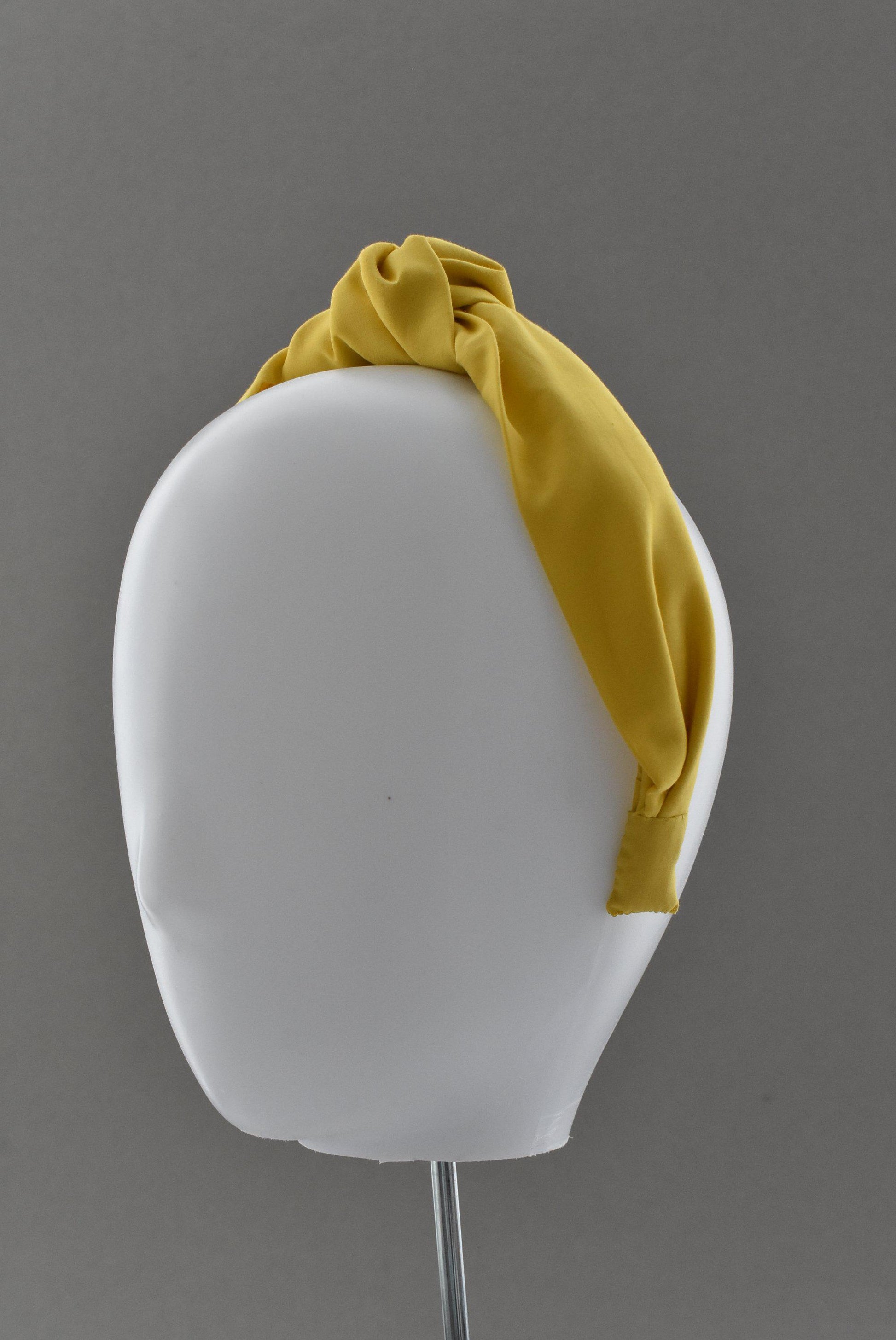 Ladies Tot Knot Alice band - Liberty of London Bright Yellow - Tot Knots of Brighton