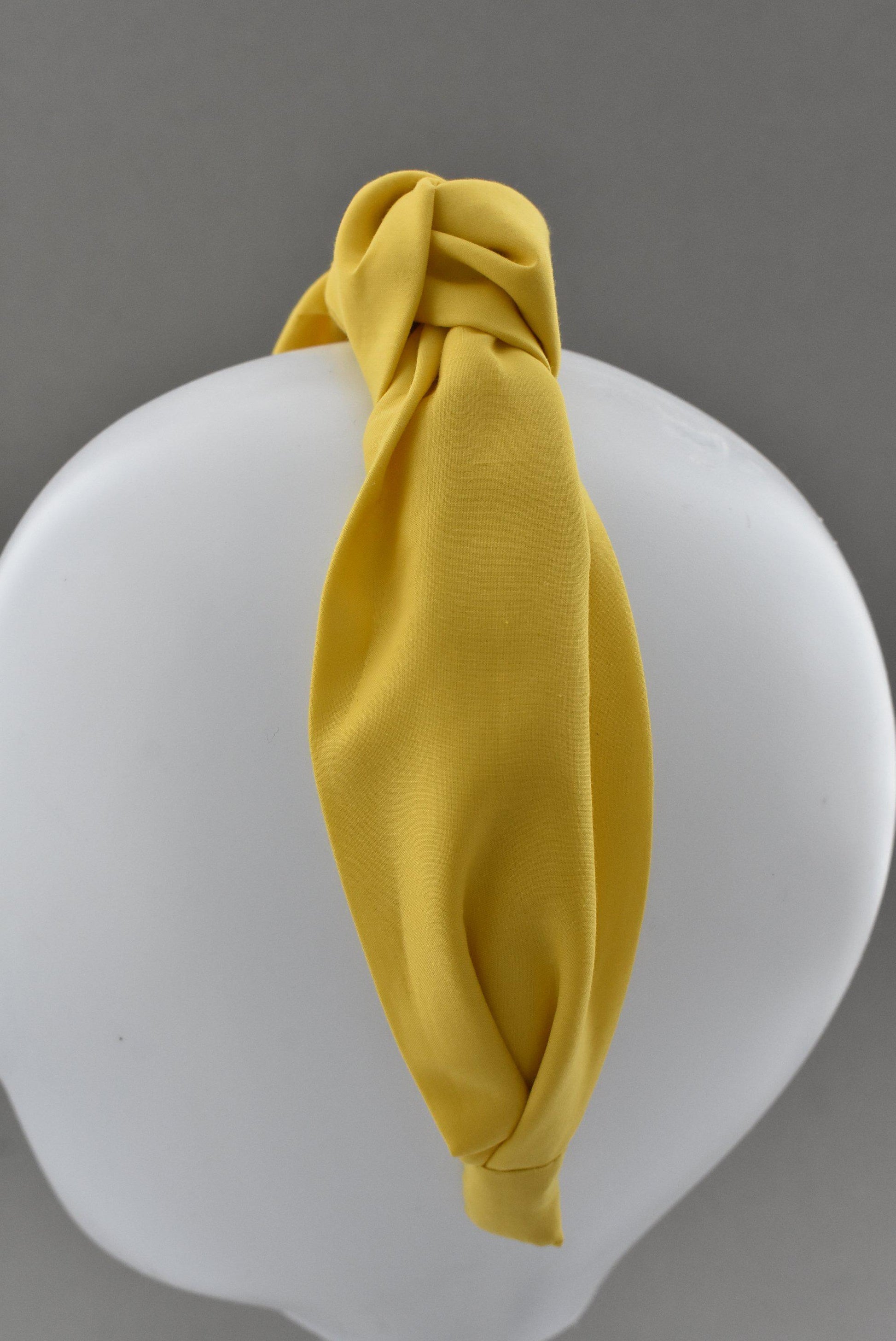 Ladies Tot Knot Alice band - Liberty of London Bright Yellow - Tot Knots of Brighton