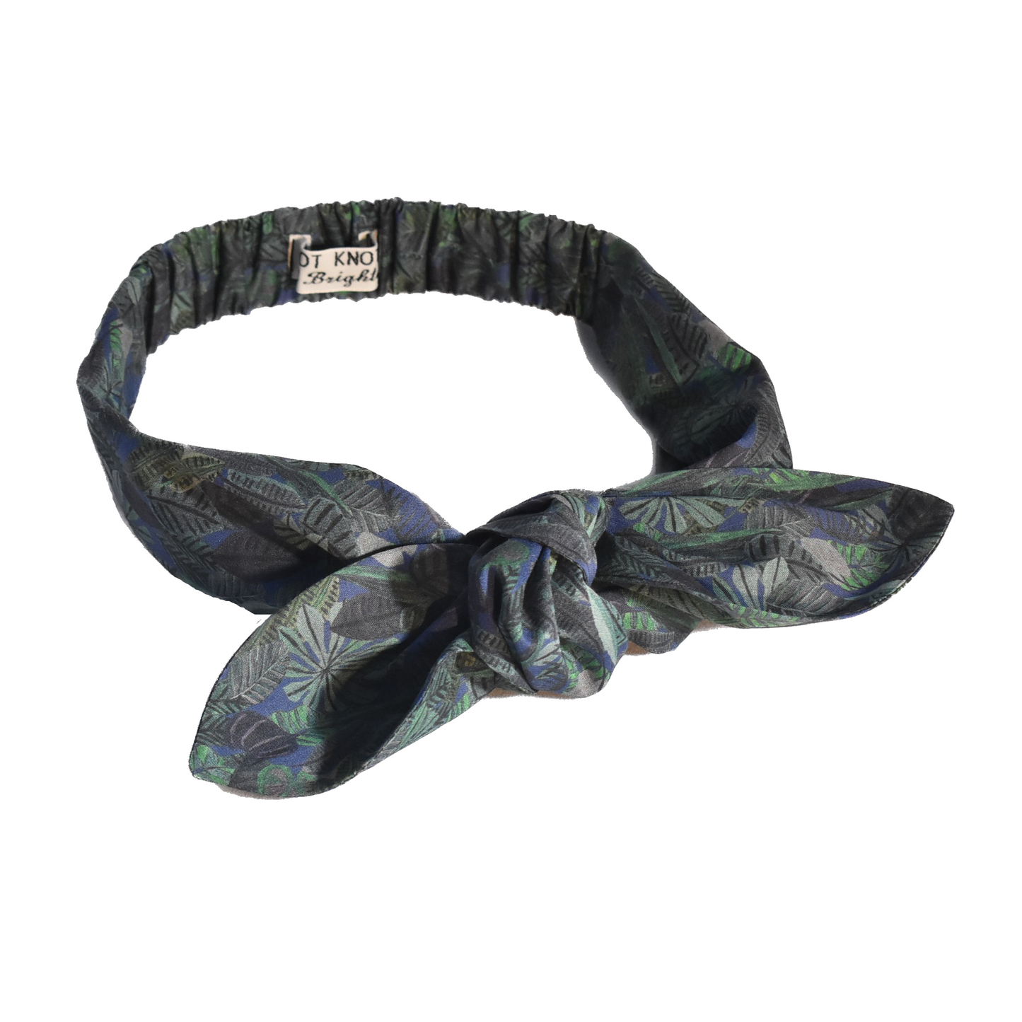 Ladies Knot Tie hairband - Liberty of London Chaparrel - Navy and Green Fern Print