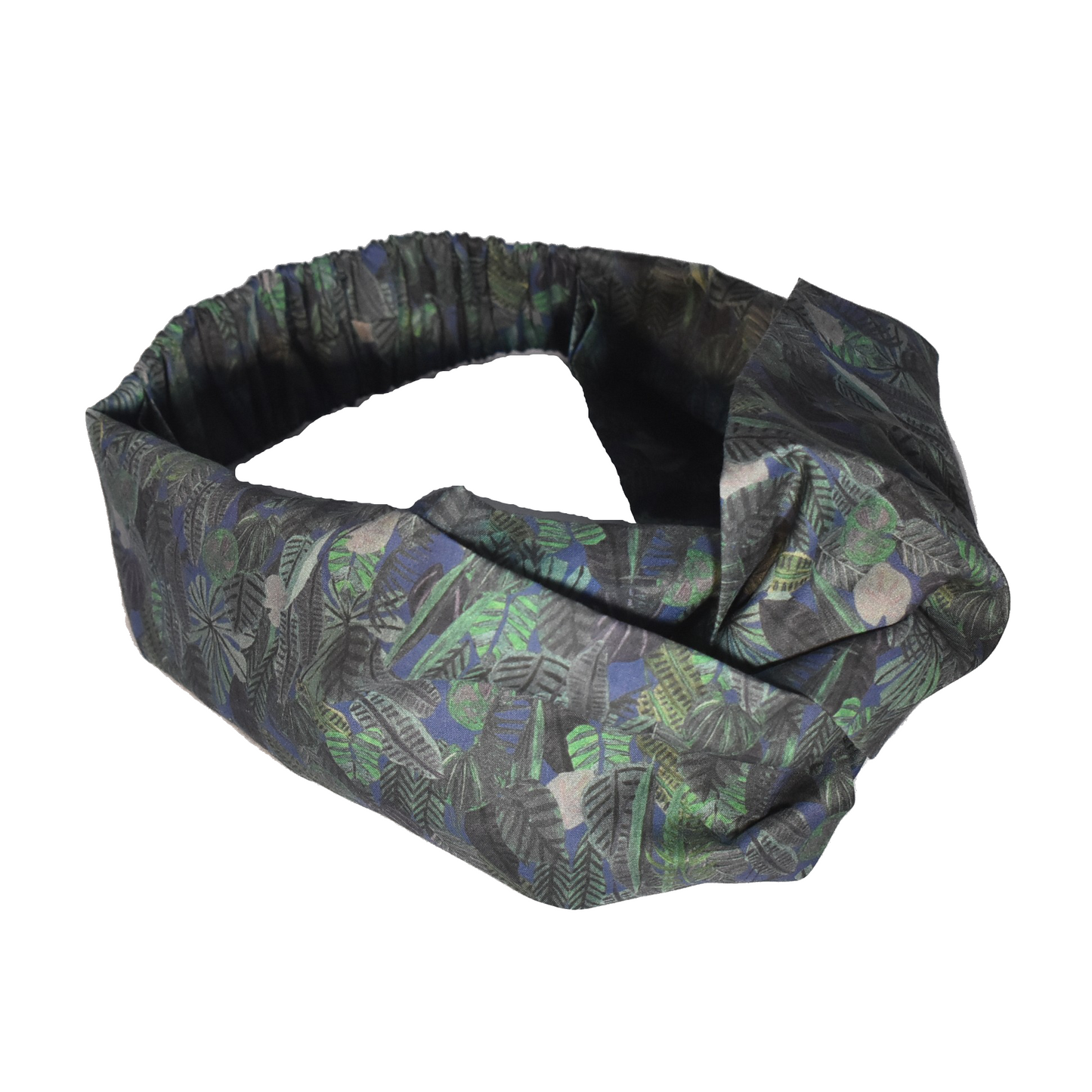 Twisted Turban Headband - Liberty of London Chaparrel - Navy and Green Fern Print