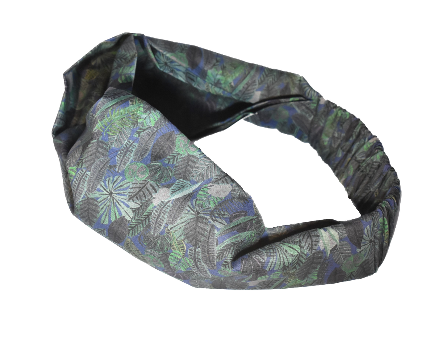 Twisted Turban Headband - Liberty of London Chaparrel - Navy and Green Fern Print