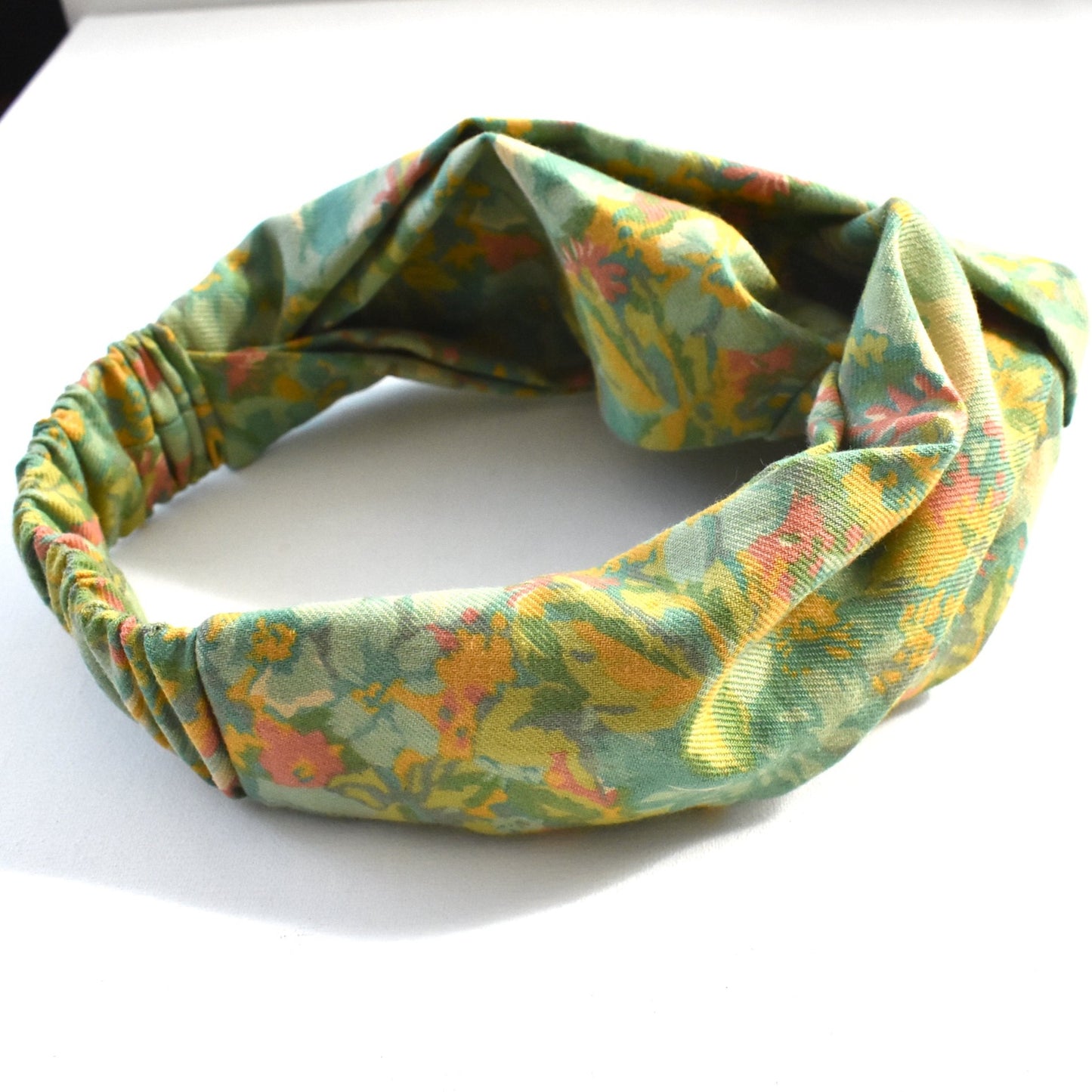 Twisted Turban hairband - Clydella Green Floral - in Vintage Liberty of London Lantana