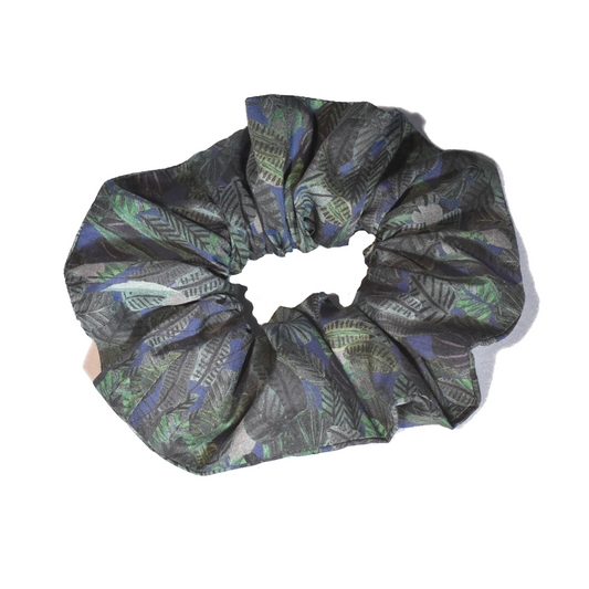 Scrunchie -  Liberty of London Chaparrel - Navy and Green Fern Print