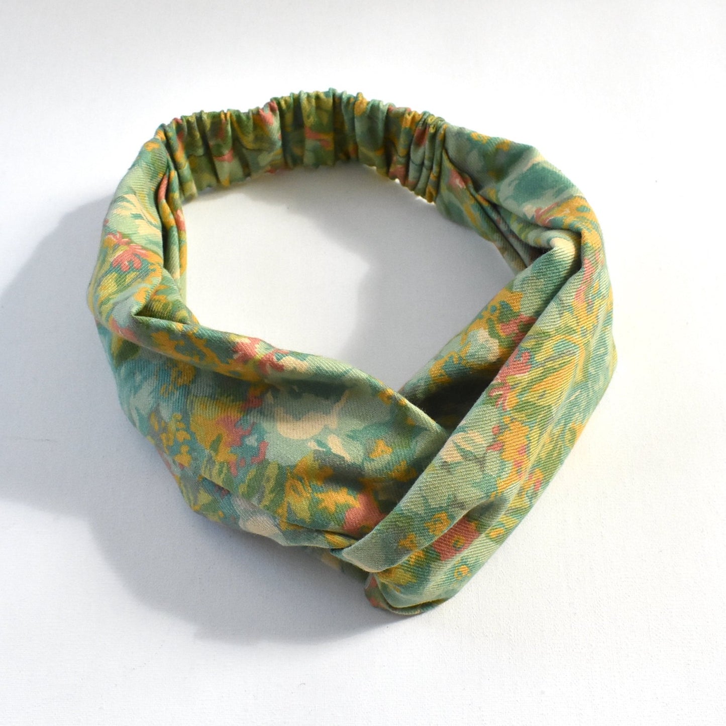 Twisted Turban hairband - Clydella Green Floral - in Vintage Liberty of London Lantana