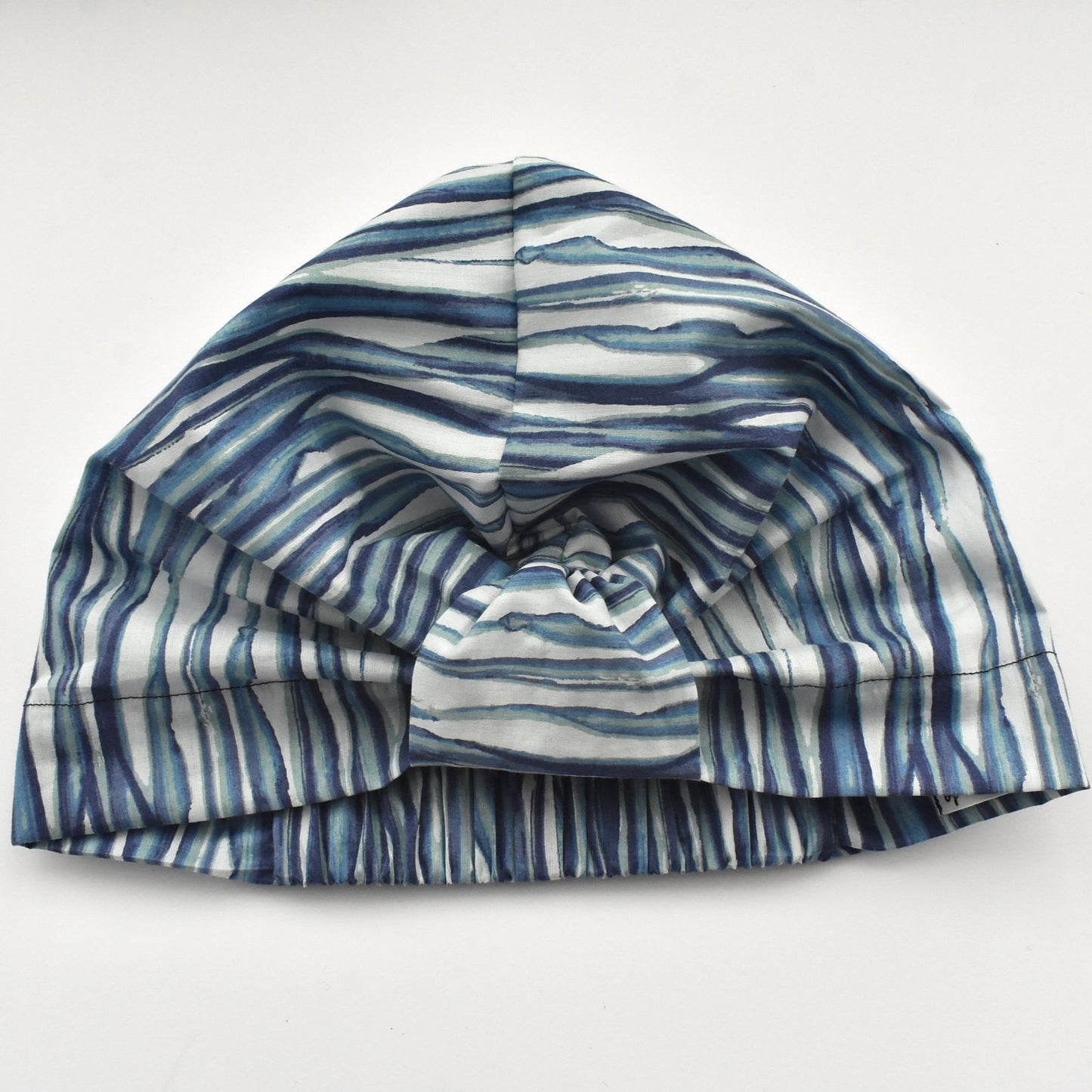 Salty Sea Knot - Swimming Cap Topper - Swim Turban - Blue Martin Stripe