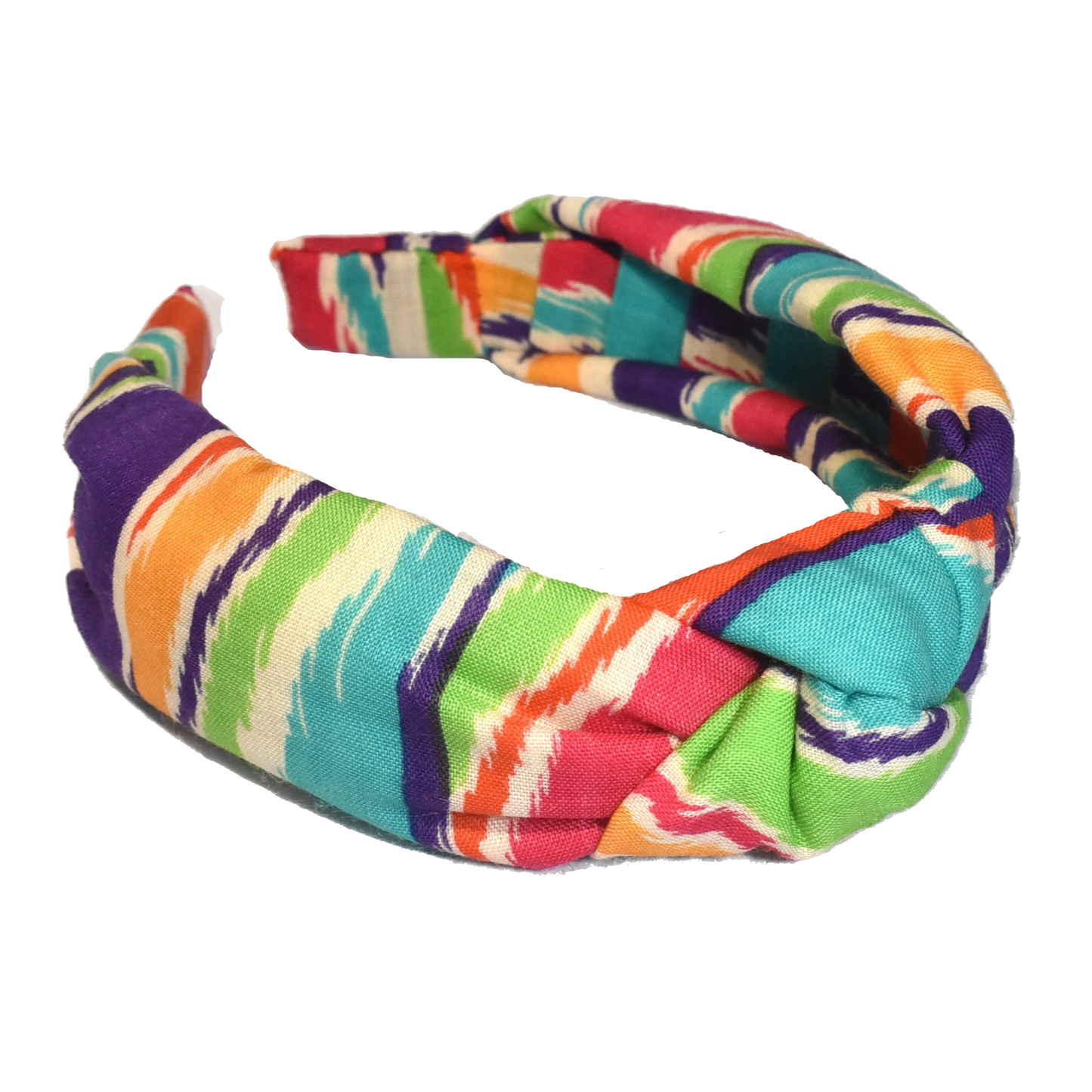 Knot Alice band - Vintage Liberty of London Bright Multicolour Ikat Graphic in Varuna wool