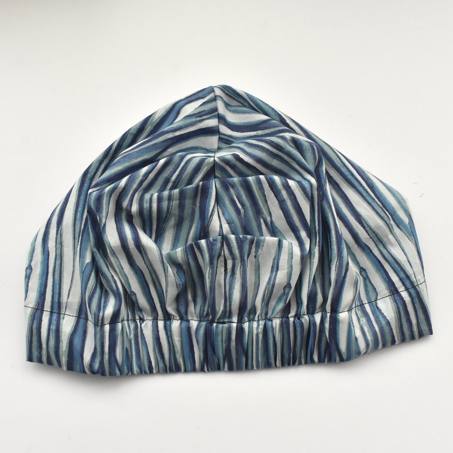 Salty Sea Knot - Swimming Cap Topper - Swim Turban - Blue Martin Stripe