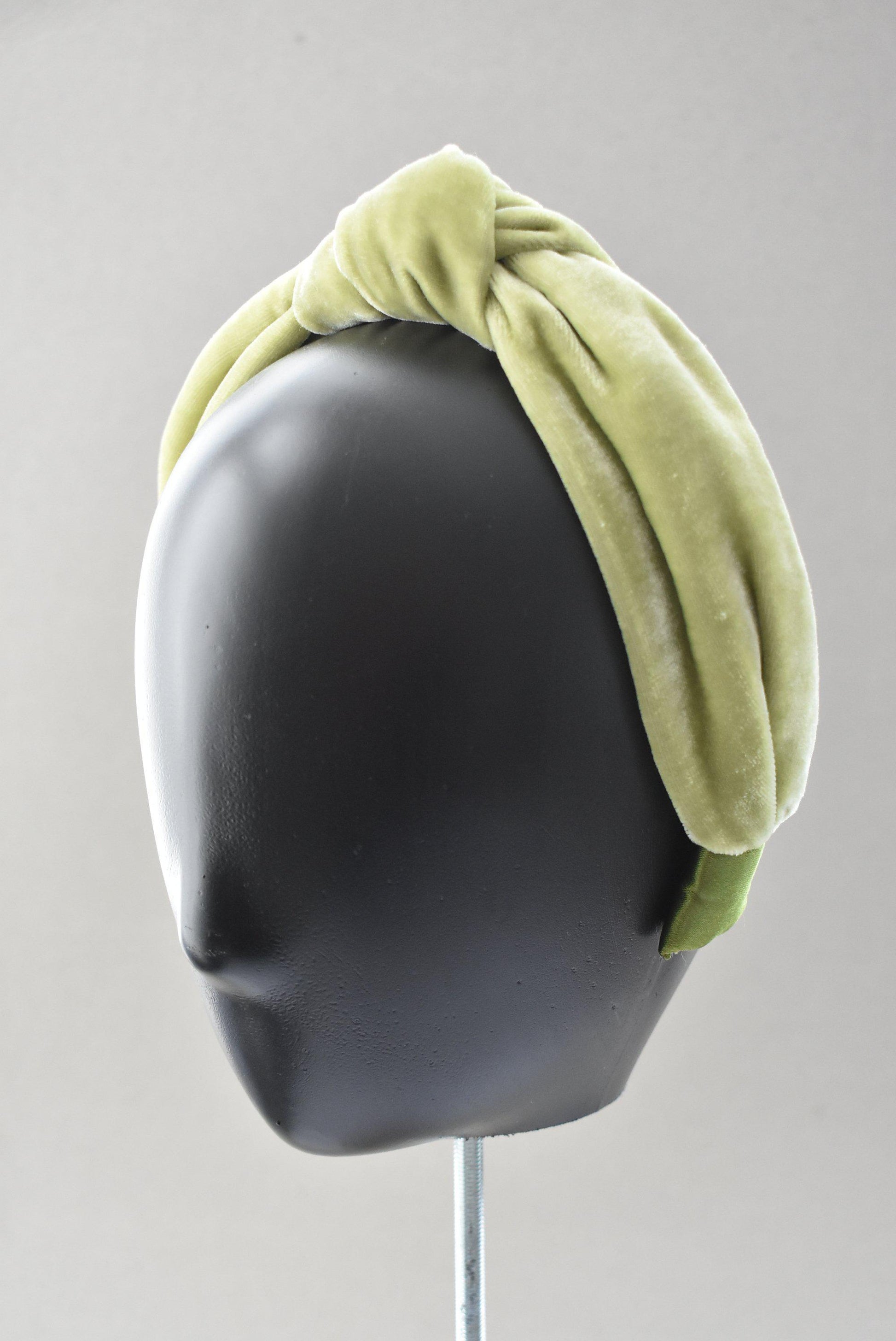 Classic Knot headband - Lime Green Silk Velvet - Tot Knots of Brighton