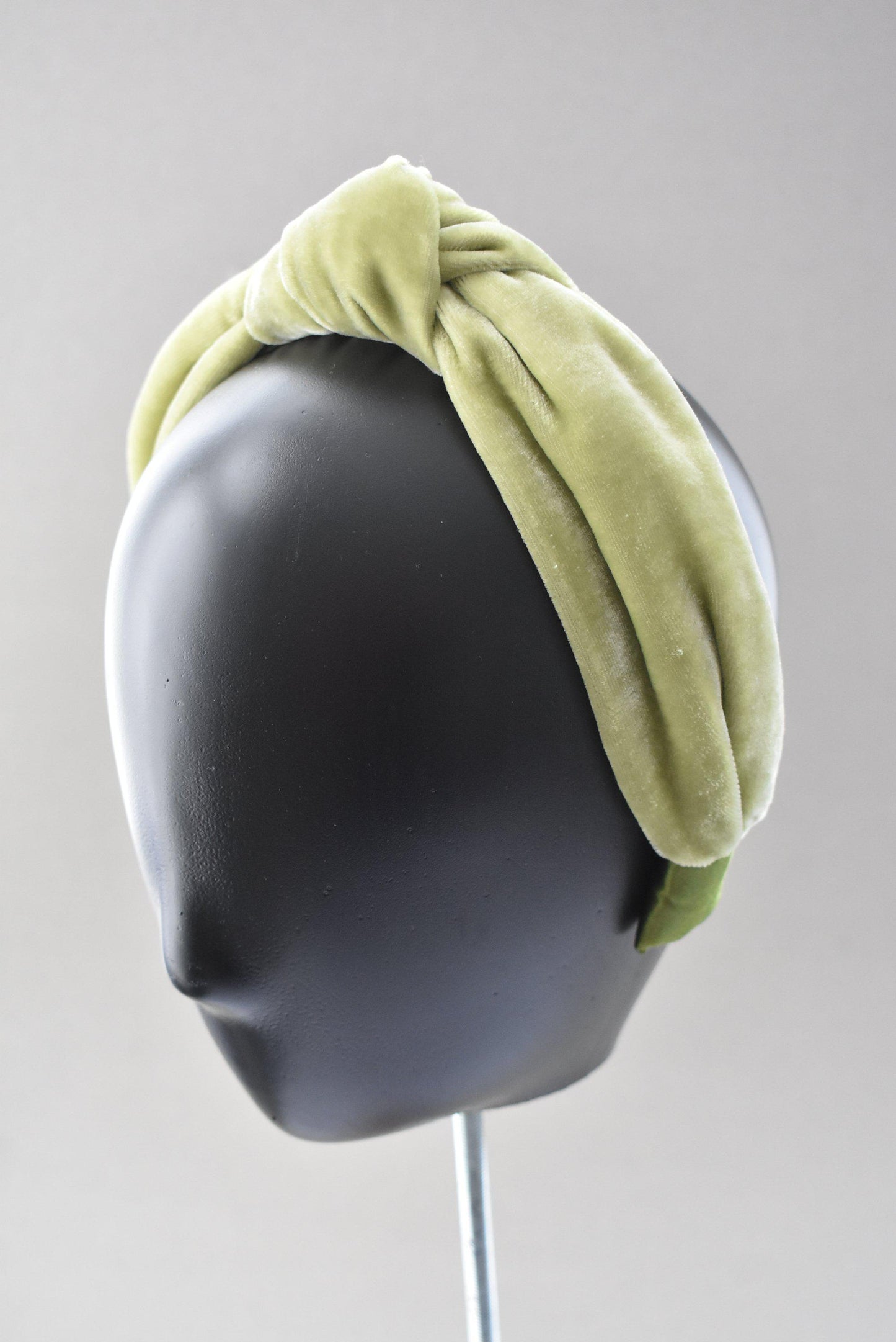 Classic Knot headband - Lime Green Silk Velvet - Tot Knots of Brighton