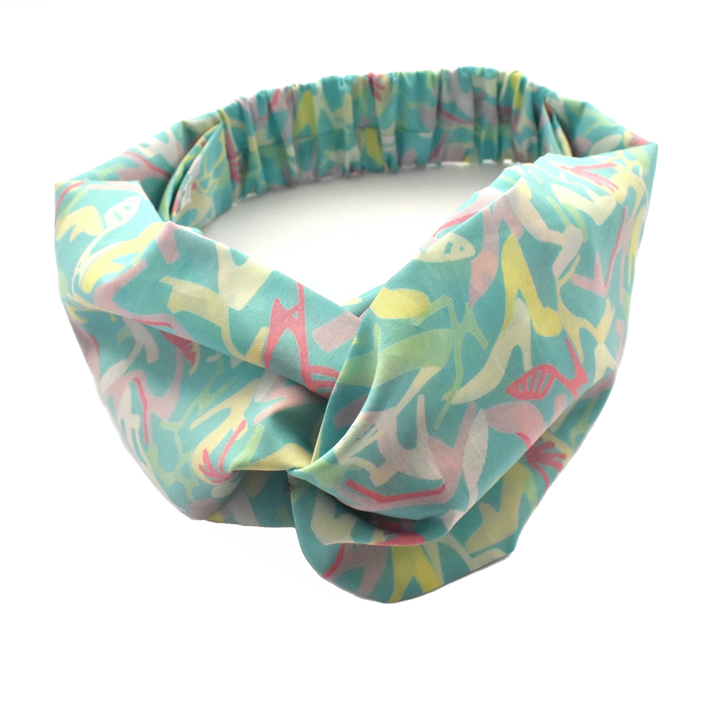 Twisted Turban Headband - Liberty of London Vintage Clara Aqua High Heels print