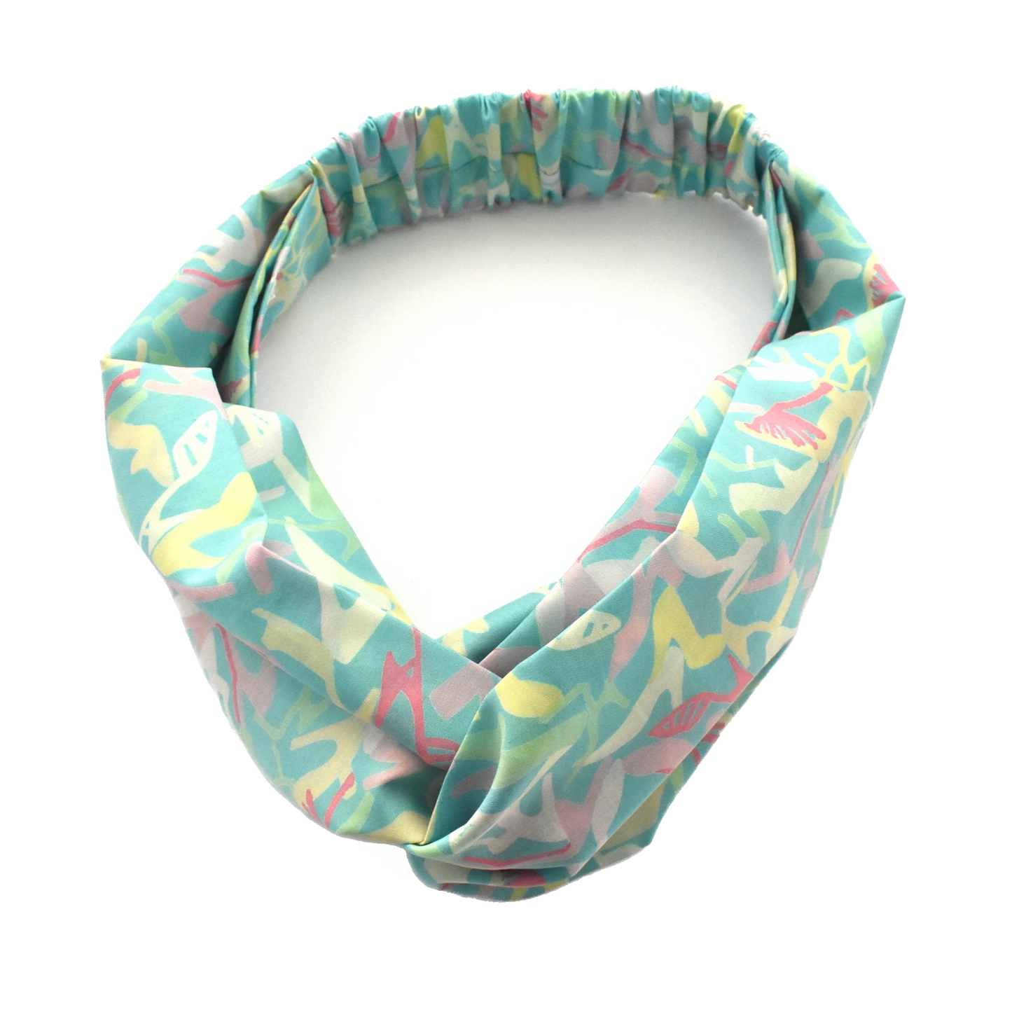 Twisted Turban Headband - Liberty of London Vintage Clara Aqua High Heels print