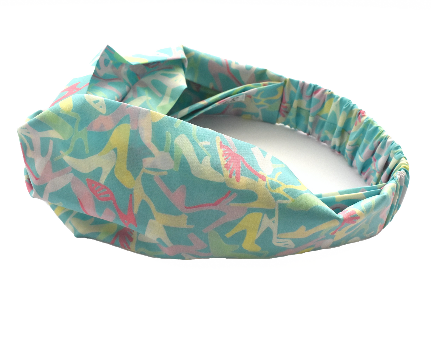 Twisted Turban Headband - Liberty of London Vintage Clara Aqua High Heels print
